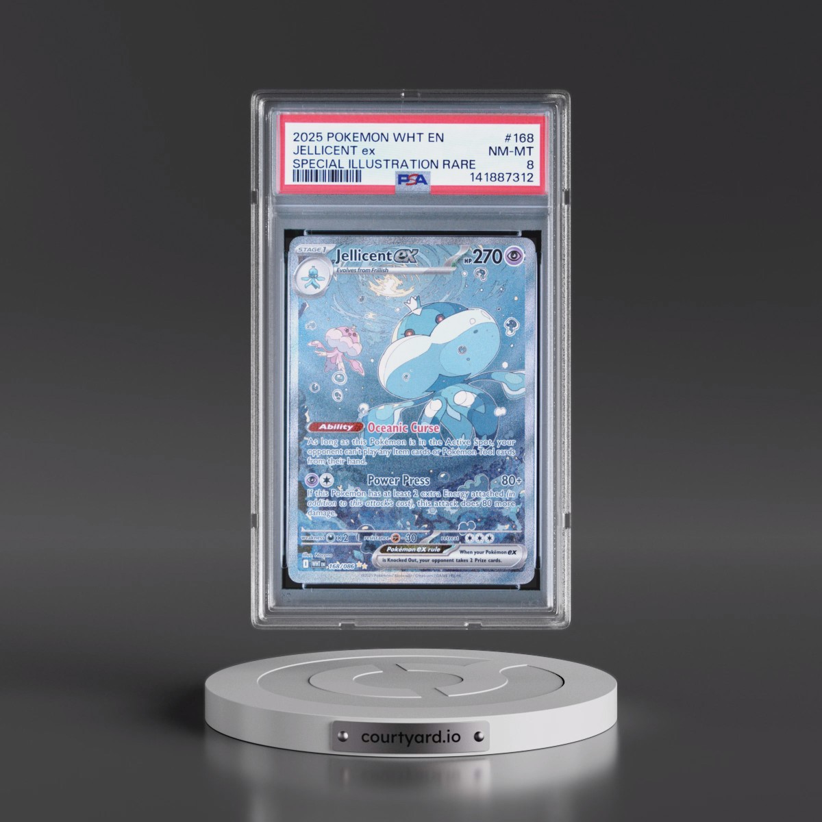 2025 Pokémon Wht EN-White Flare #168 Jellicent EX - Holo Special Illustration Rare (PSA 8 NM-MT)