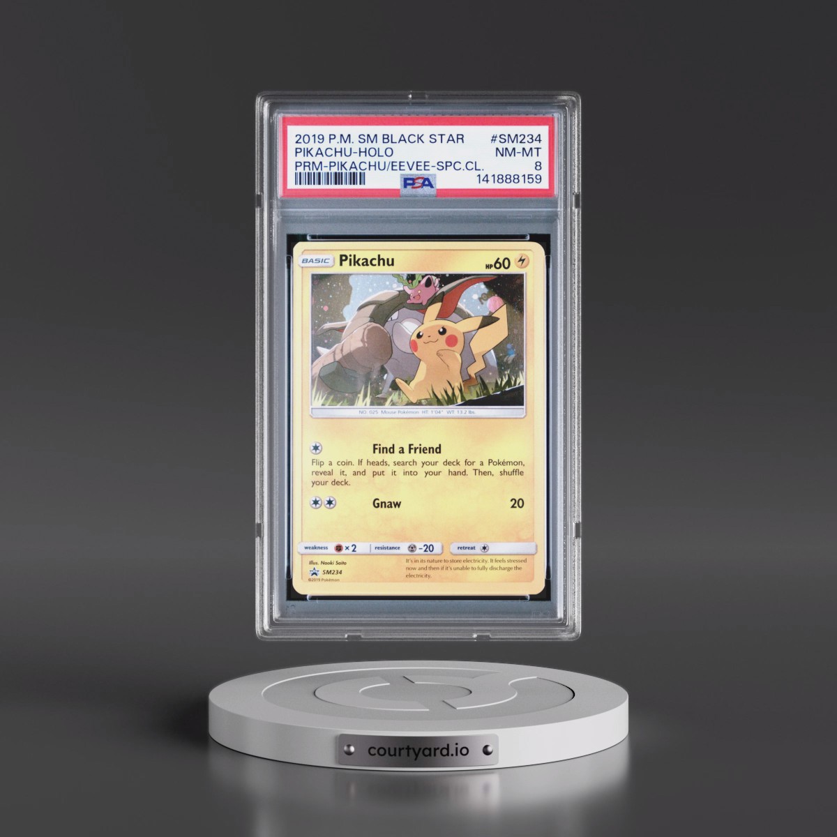 2019 Pokémon SM Black Star Promo #SM234 Pikachu - Holo Pikachu-GX & Eevee-GX Special Collection (PSA 8 NM-MT)