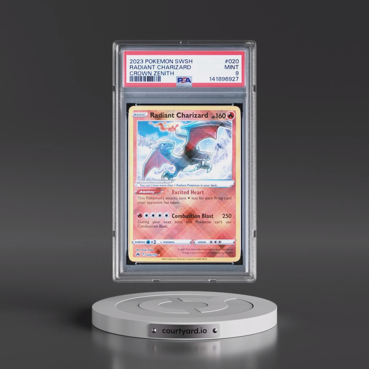 2023 Pokémon Sword and Shield Crown Zenith #020 Radiant Charizard - Holo (PSA 9 MINT)