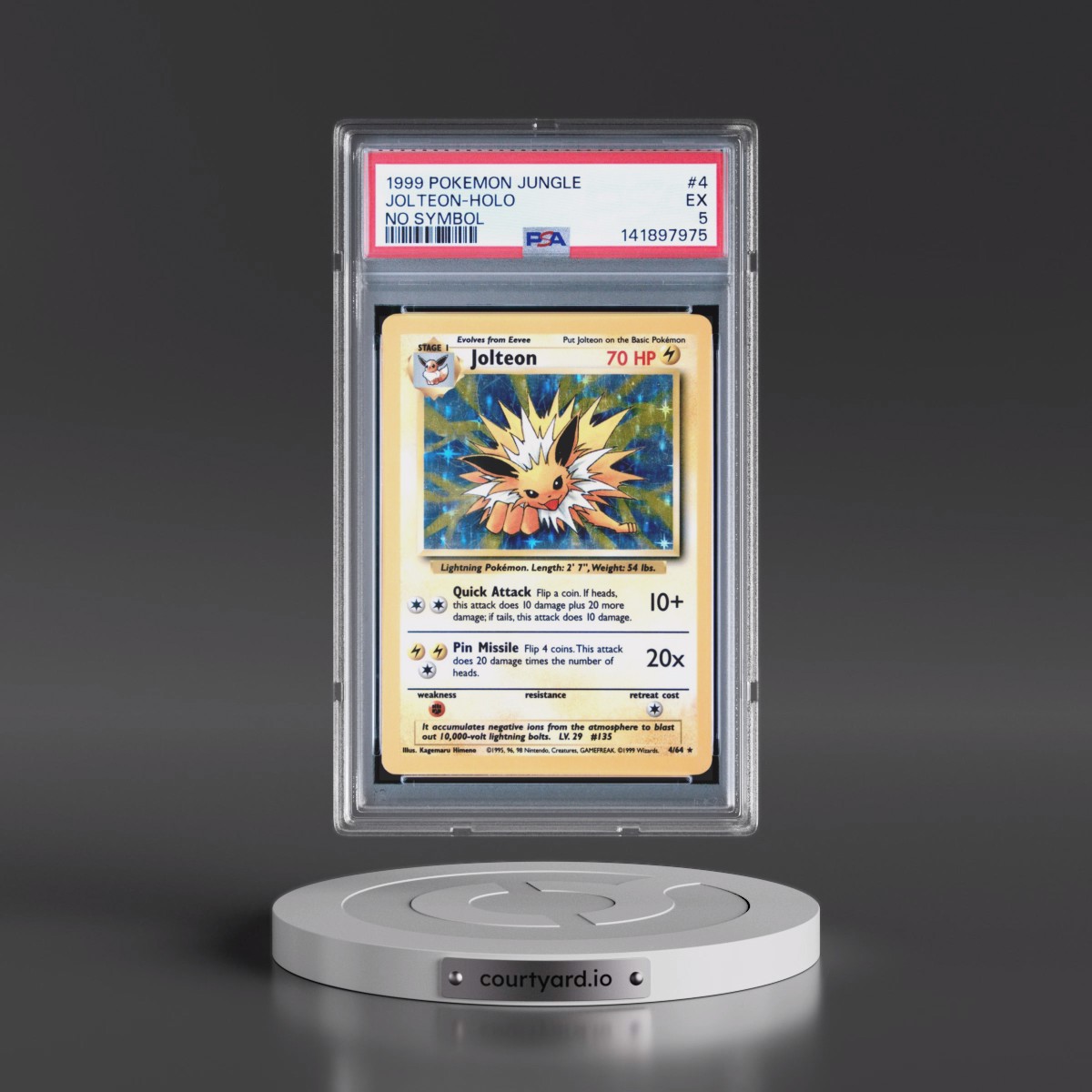 1999 Pokémon Jungle #4 Jolteon - Holo No Symbol (PSA 5 EX)