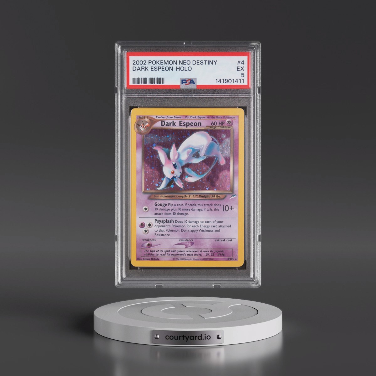 2002 Pokémon Neo Destiny #4 Dark Espeon - Holo (PSA 5 EX)