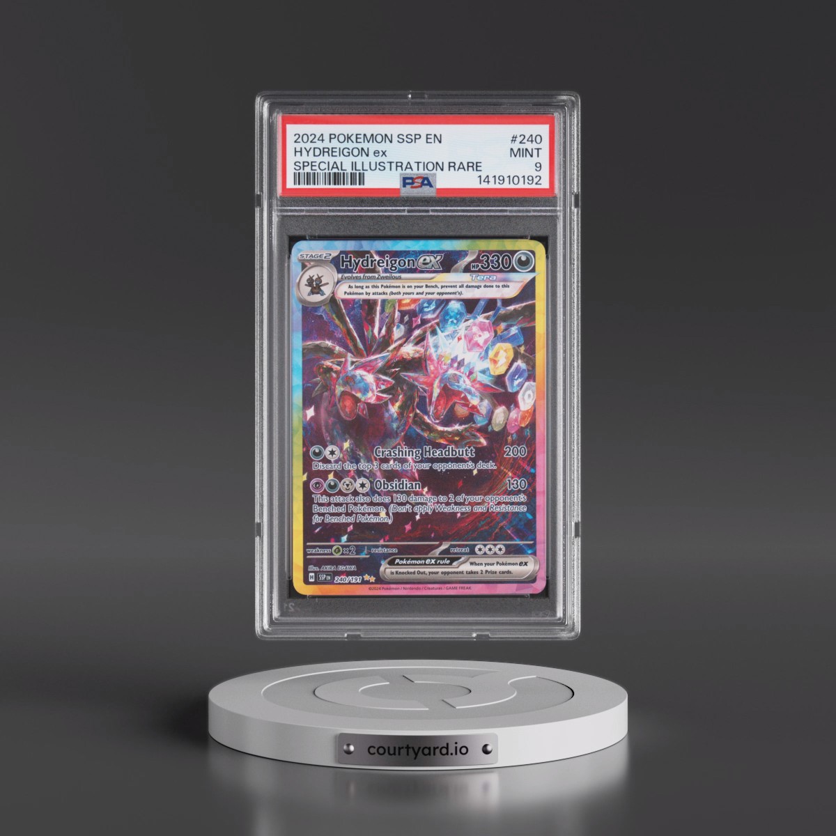 2024 Pokémon Ssp EN-Surging Sparks #240 Hydreigon EX - Holo Special Illustration Rare (PSA 9 MINT)