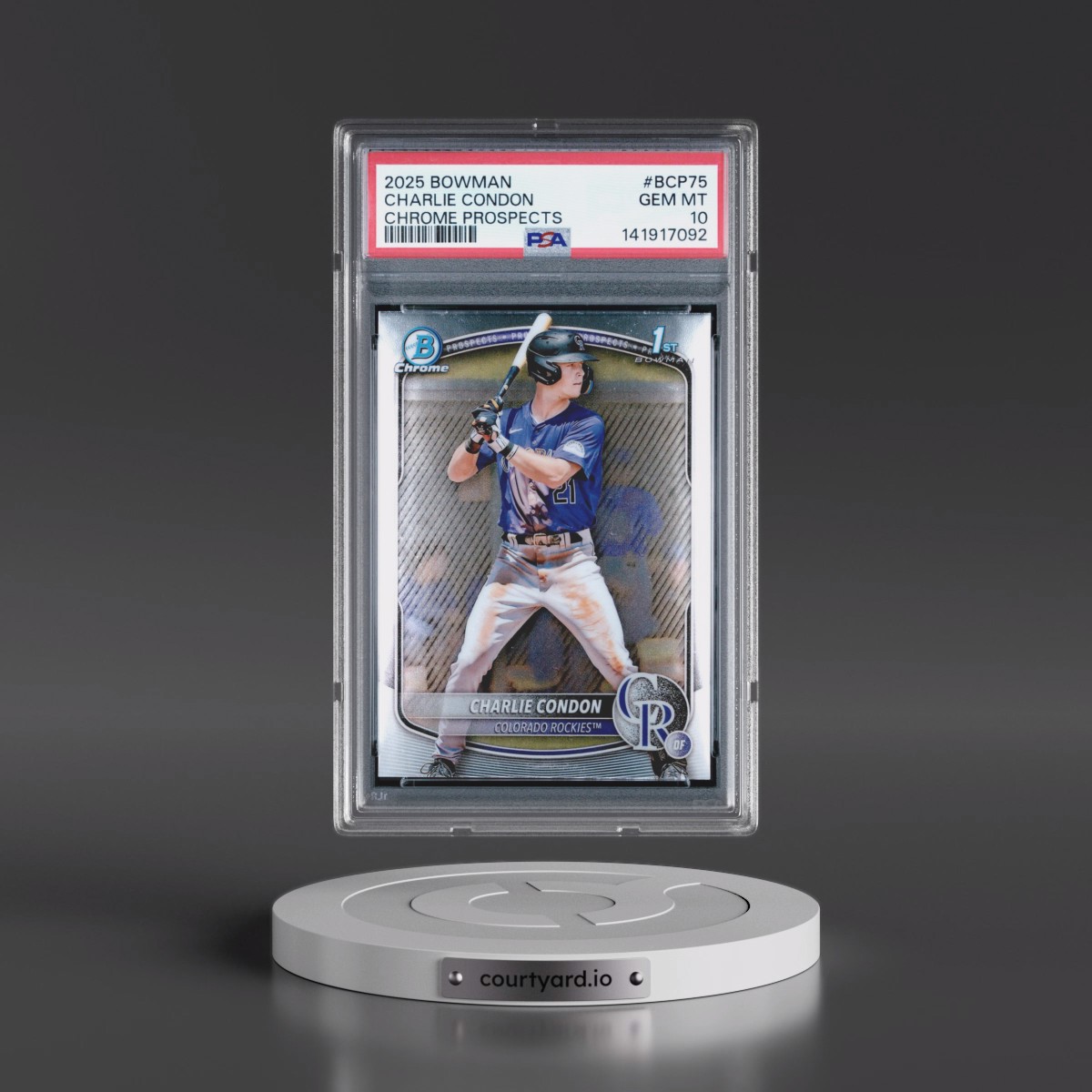 2025 Bowman Chrome Prospects Charlie Condon #BCP75 PSA 10