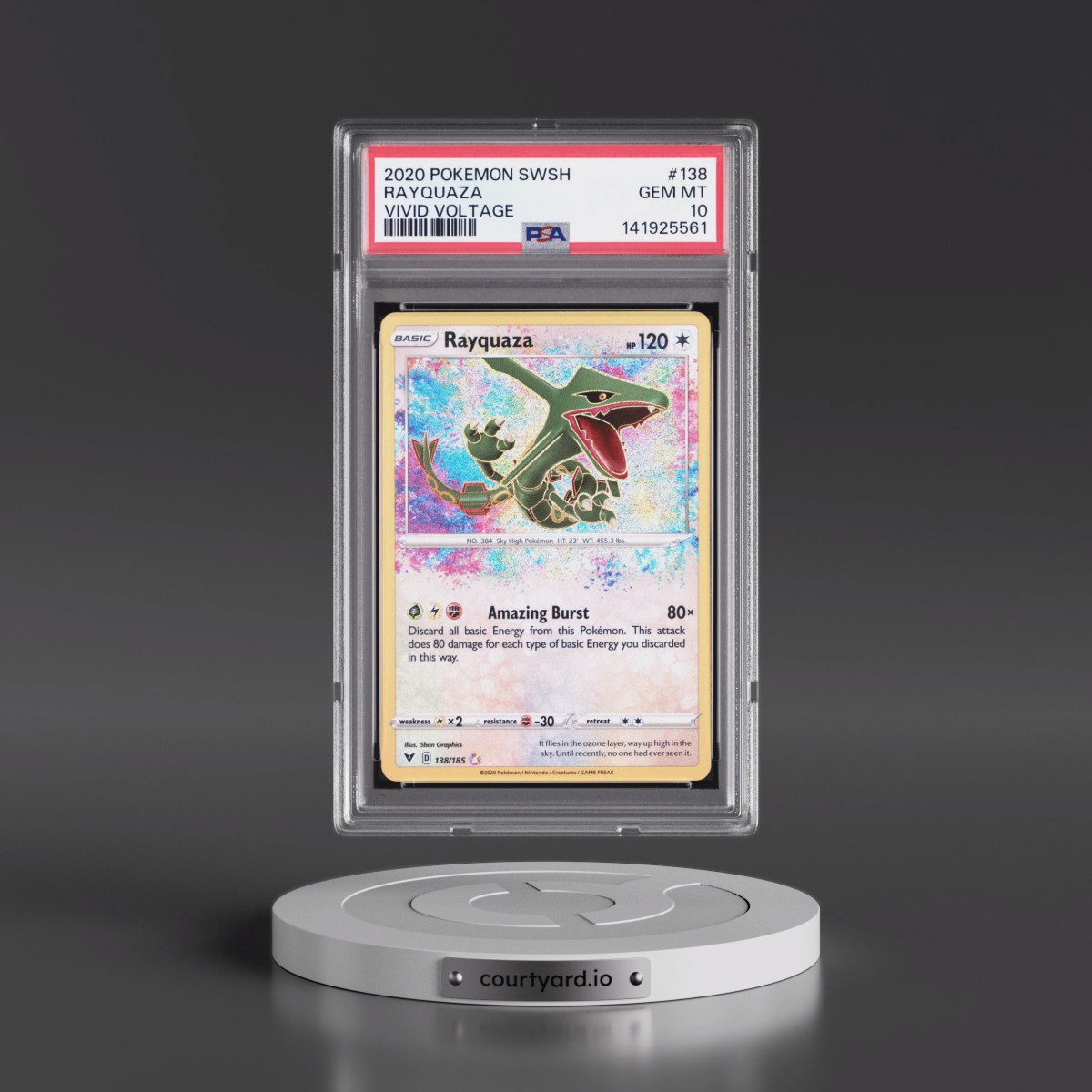 2020 Pokémon Sword & Shield Vivid Voltage #138 Rayquaza (PSA 10 GEM MINT)