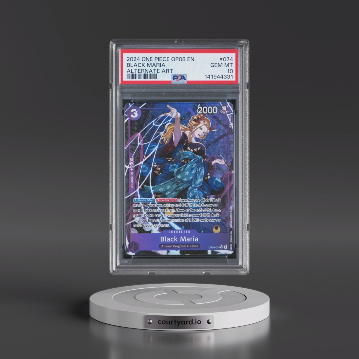 2024 One Piece OP08-Two Legends #074 Black Maria - Alternate Art (PSA 10 GEM MINT)