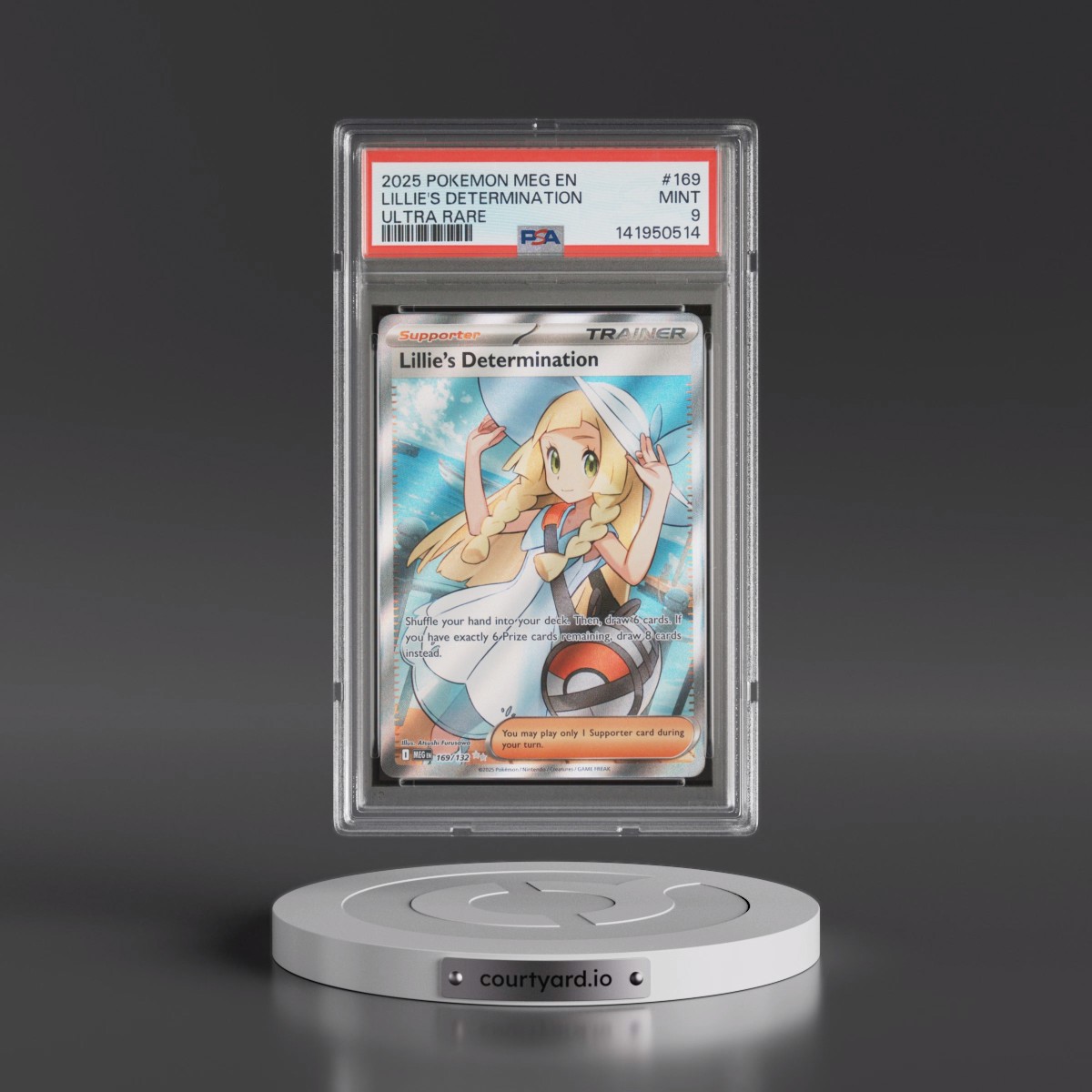 2025 Pokémon Meg EN-Mega Evolution #169 Lillie's Determination - Ultra Rare (PSA 9 MINT)