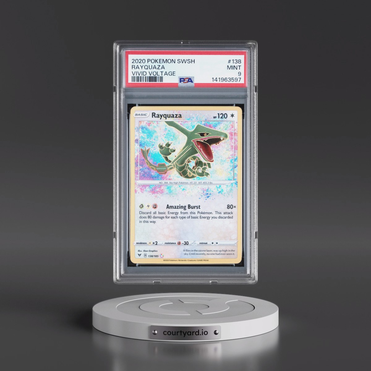 2020 Pokémon Sword & Shield Vivid Voltage #138 Rayquaza (PSA 9 MINT)