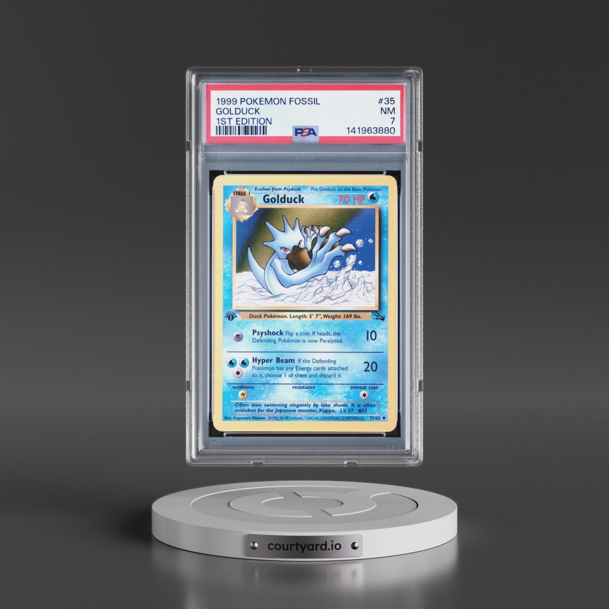 1999 Pokémon Fossil #35 Golduck - 1st Edition (PSA 7 NM)
