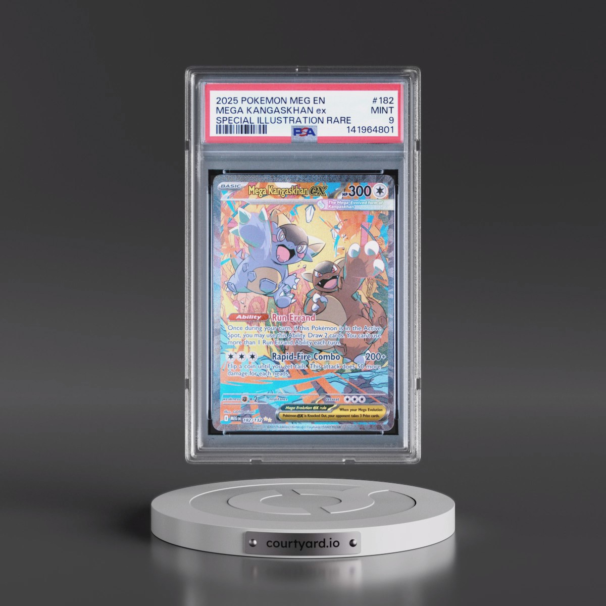 2025 Pokémon Meg EN-Mega Evolution #182 Mega Kangaskhan EX - Holo Special Illustration Rare (PSA 9 MINT)