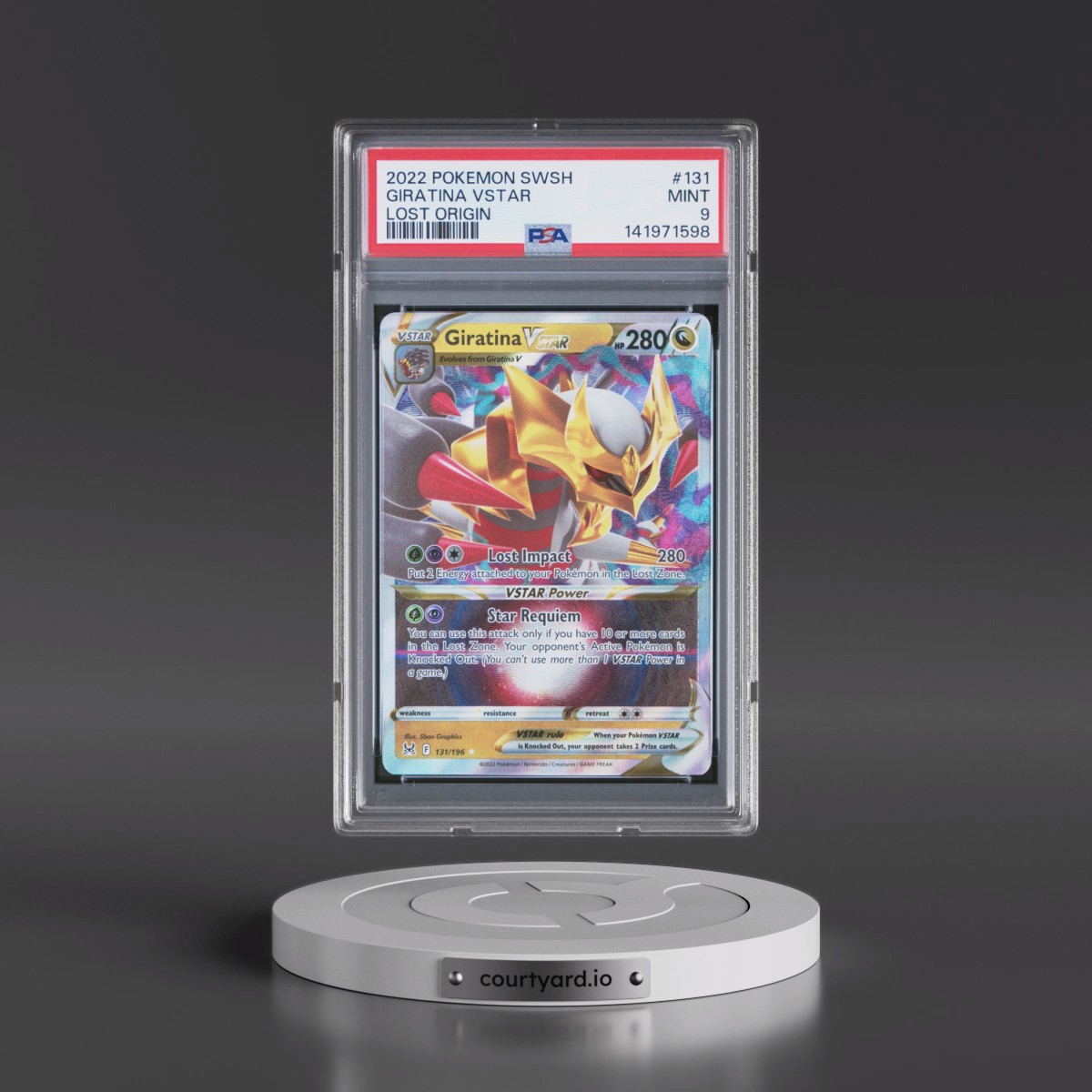 2022 Pokémon Sword & Shield Lost Origin #131 Giratina Vstar (PSA 9 MINT)