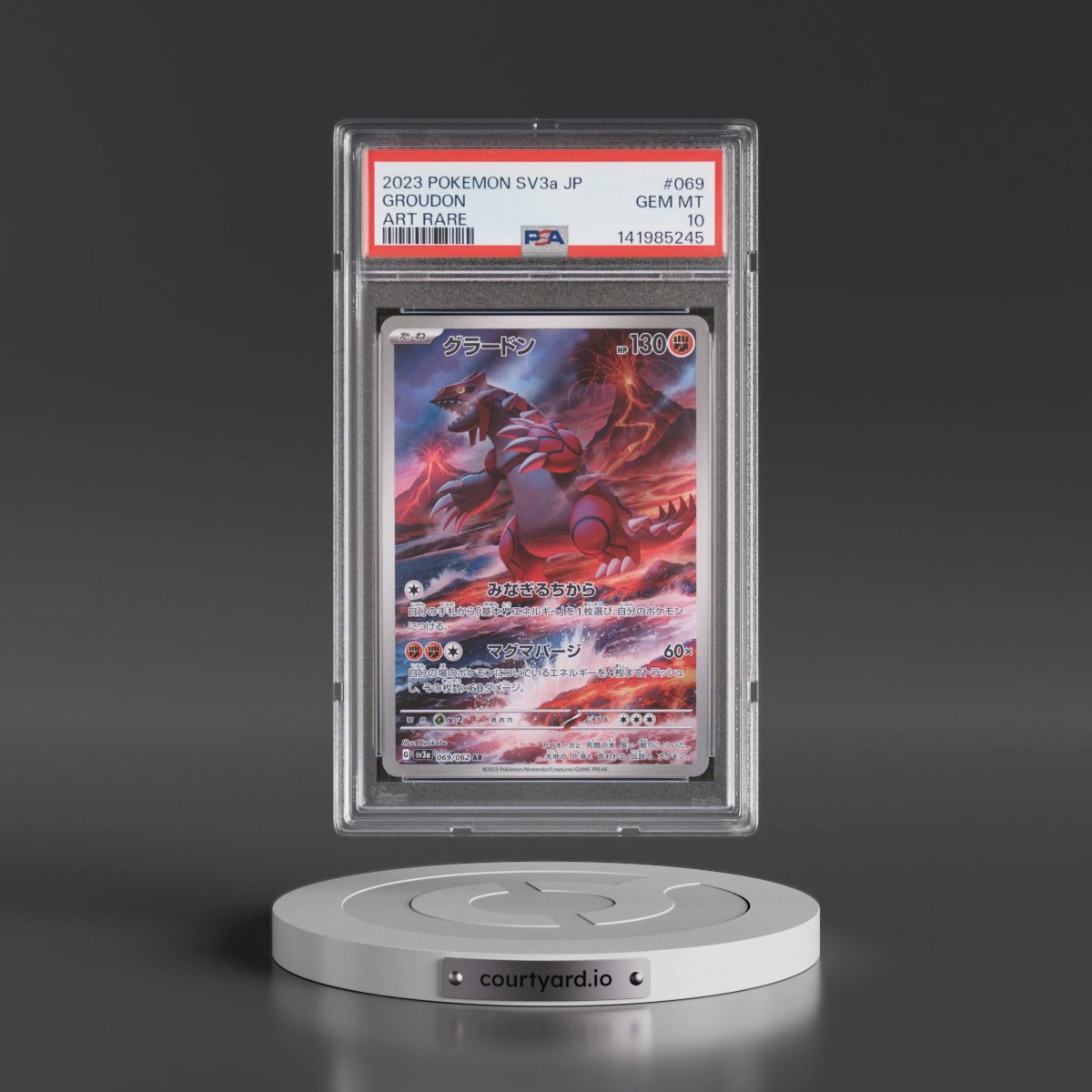 2023 Pokémon Sv3a-Raging Surf #069 Groudon - Art Rare (PSA 10 GEM MINT)