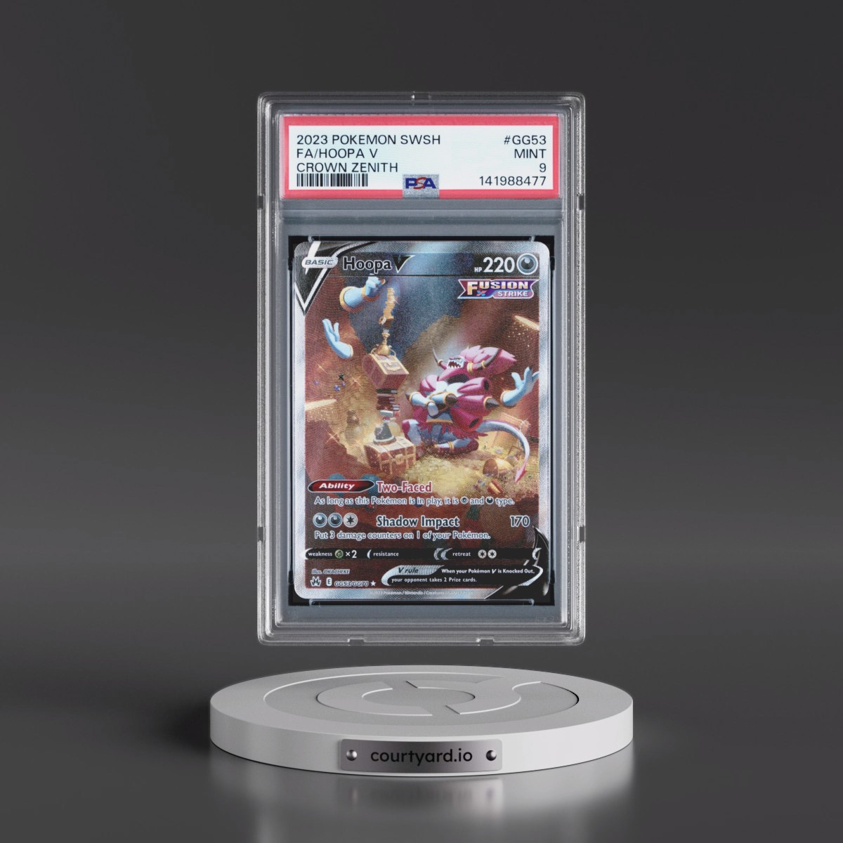 2023 Pokémon Sword and Shield Crown Zenith #GG53 Hoopa V - Holo Full Art (PSA 9 MINT)