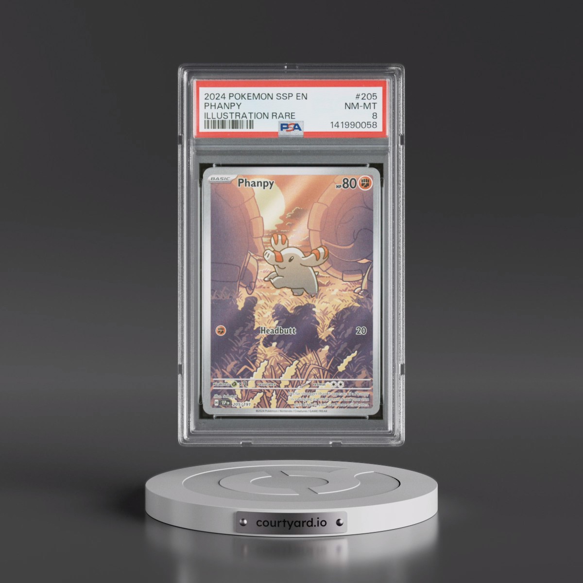 2024 Pokémon Ssp EN-Surging Sparks #205 Phanpy - Illustration Rare (PSA 8 NM-MT)