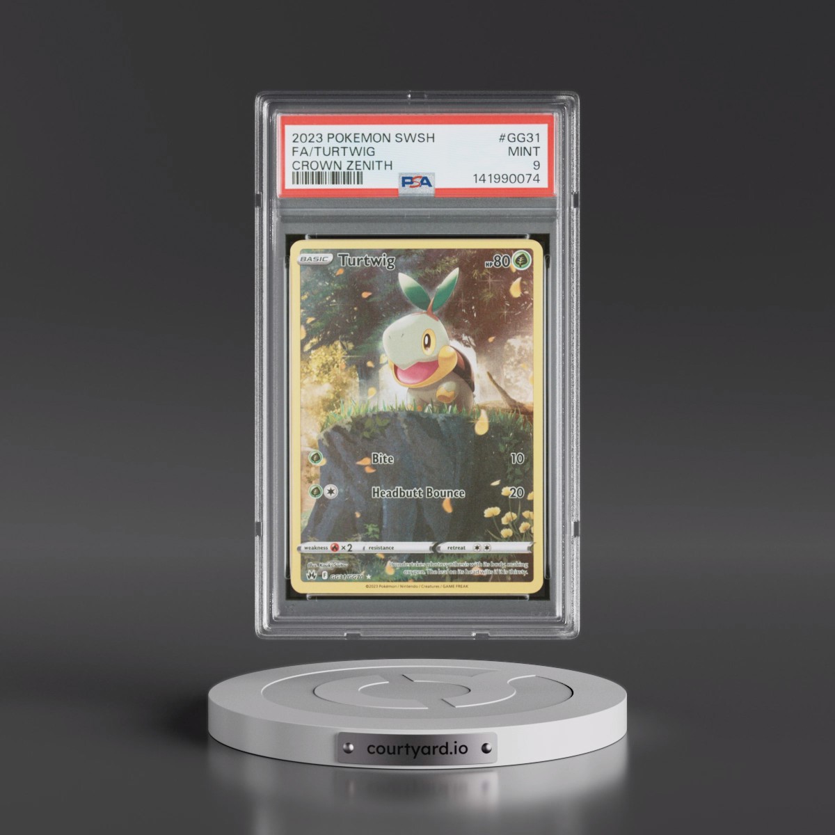 2023 Pokémon Sword and Shield Crown Zenith #GG31 Turtwig - Full Art (PSA 9 MINT)
