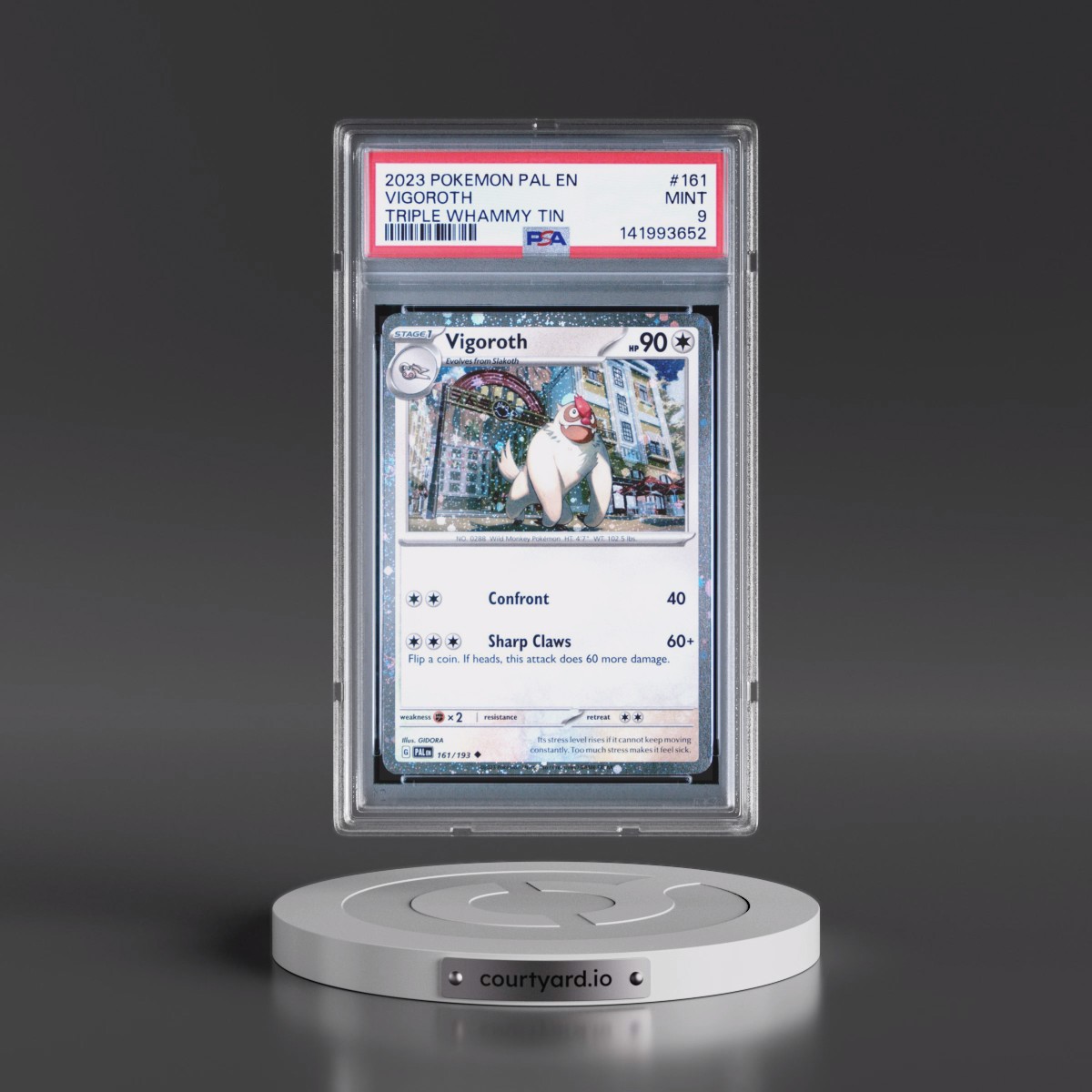 2023 Pokémon Pal EN-Paldea Evolved #161 Vigoroth - Triple Whammy Tin (PSA 9 MINT)