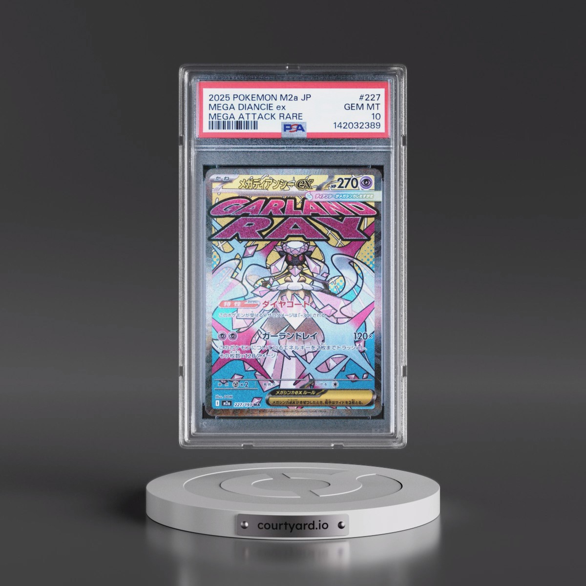 2025 Pokémon M2a-Mega Dream EX #227 Mega Diancie EX - Holo Mega Attack Rare (PSA 10 GEM MINT)