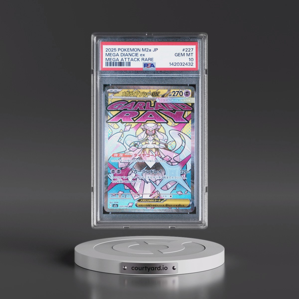 2025 Pokémon M2a-Mega Dream EX #227 Mega Diancie EX - Holo Mega Attack Rare (PSA 10 GEM MINT)