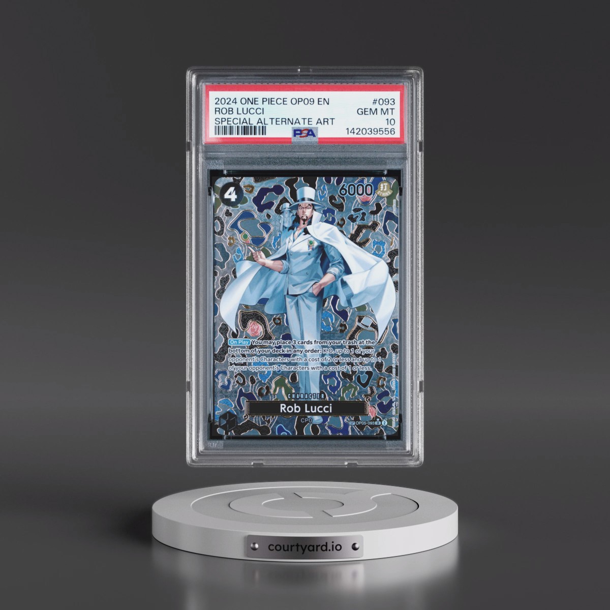 2024 One Piece OP09-Emperors in the New World #093 Rob Lucci - Special Alternate Art (PSA 10 GEM MINT)