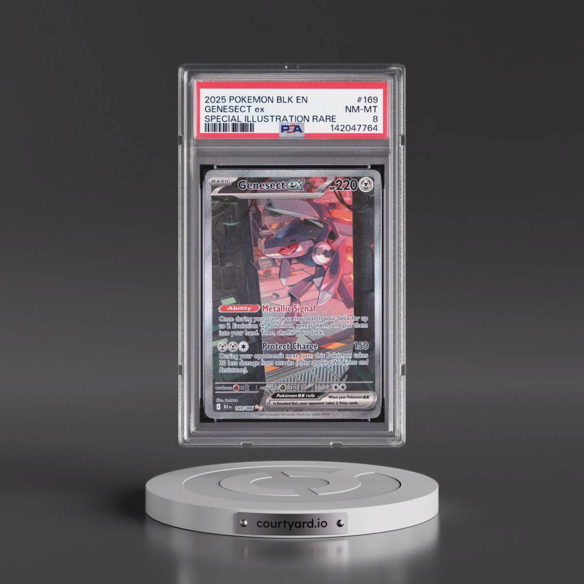 2025 Pokémon Blk EN-Black Bolt #169 Genesect EX - Holo Special Illustration Rare (PSA 8 NM-MT)
