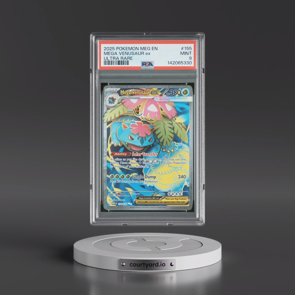 2025 Pokémon Meg EN-Mega Evolution #155 Mega Venusaur EX - Holo Ultra Rare (PSA 9 MINT)