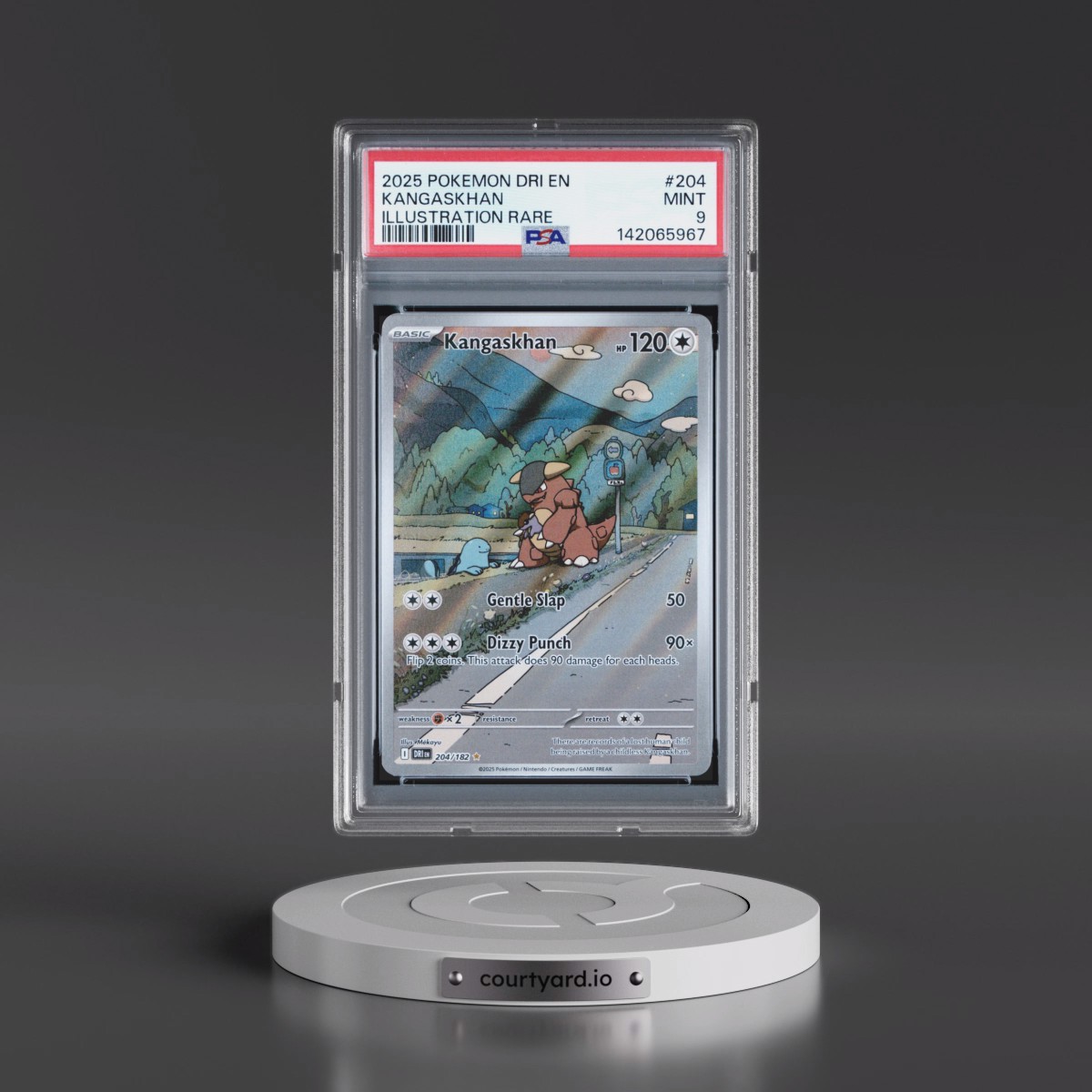 2025 Pokémon Dri EN-Destined Rivals #204 Kangaskhan - Illustration Rare (PSA 9 MINT)