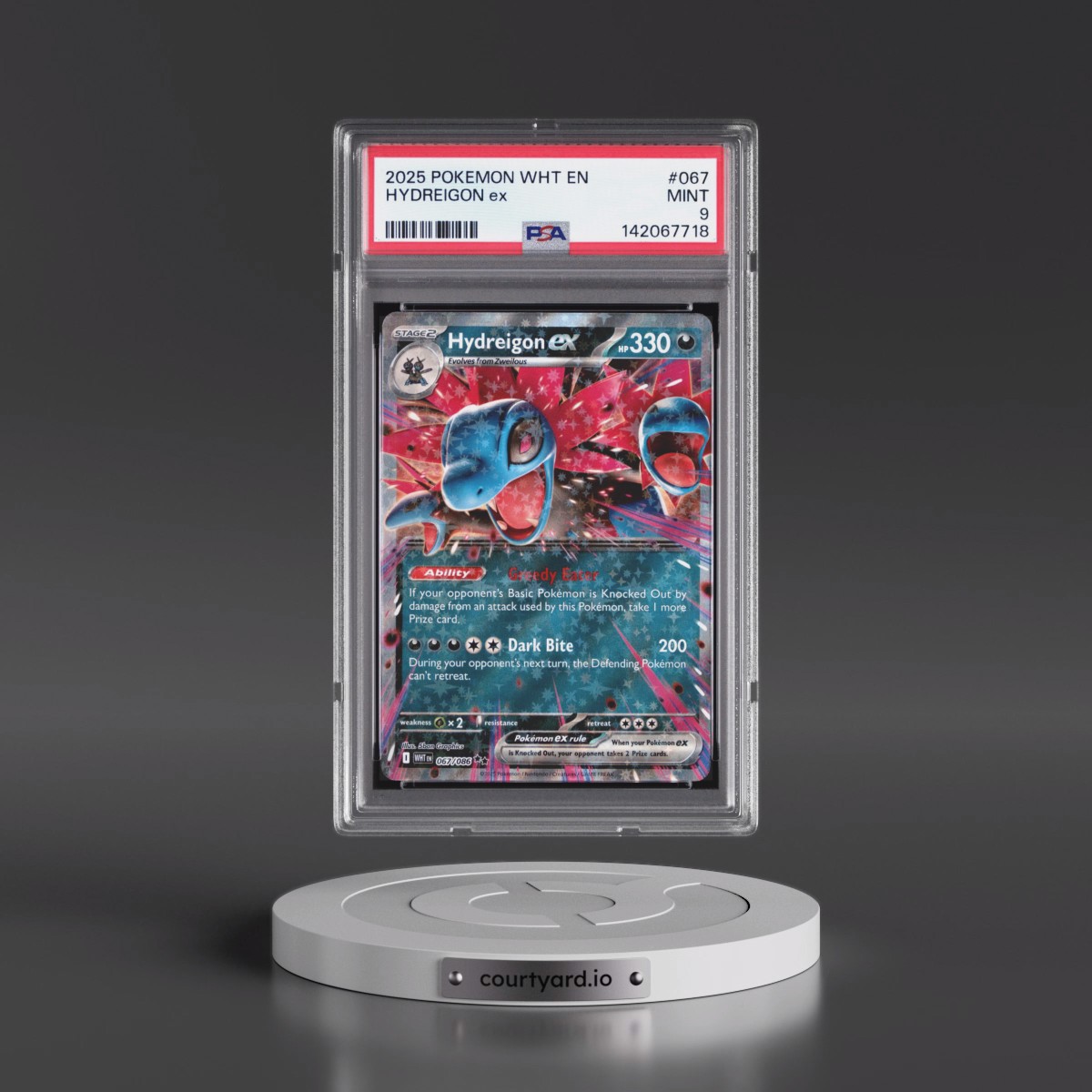 2025 Pokémon Wht EN-White Flare #067 Hydreigon EX - Holo (PSA 9 MINT)