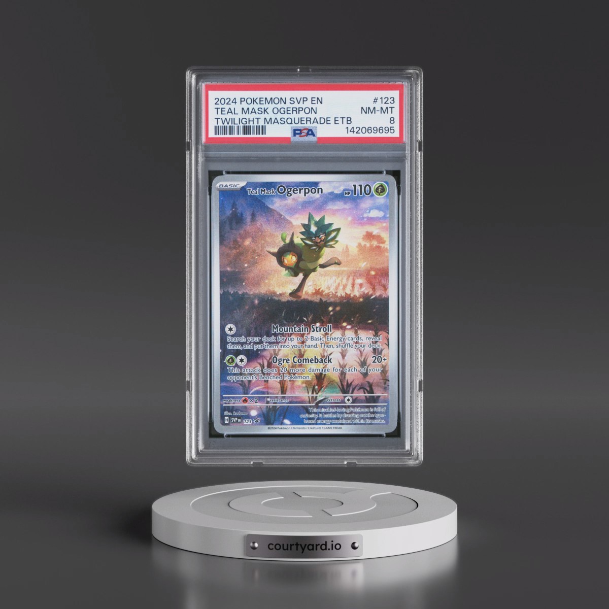 2024 Pokémon Svp EN-SV Black Star Promo #123 Teal Mask Ogerpon - Twilight Masquerade Elite Trainer Box (PSA 8 NM-MT)