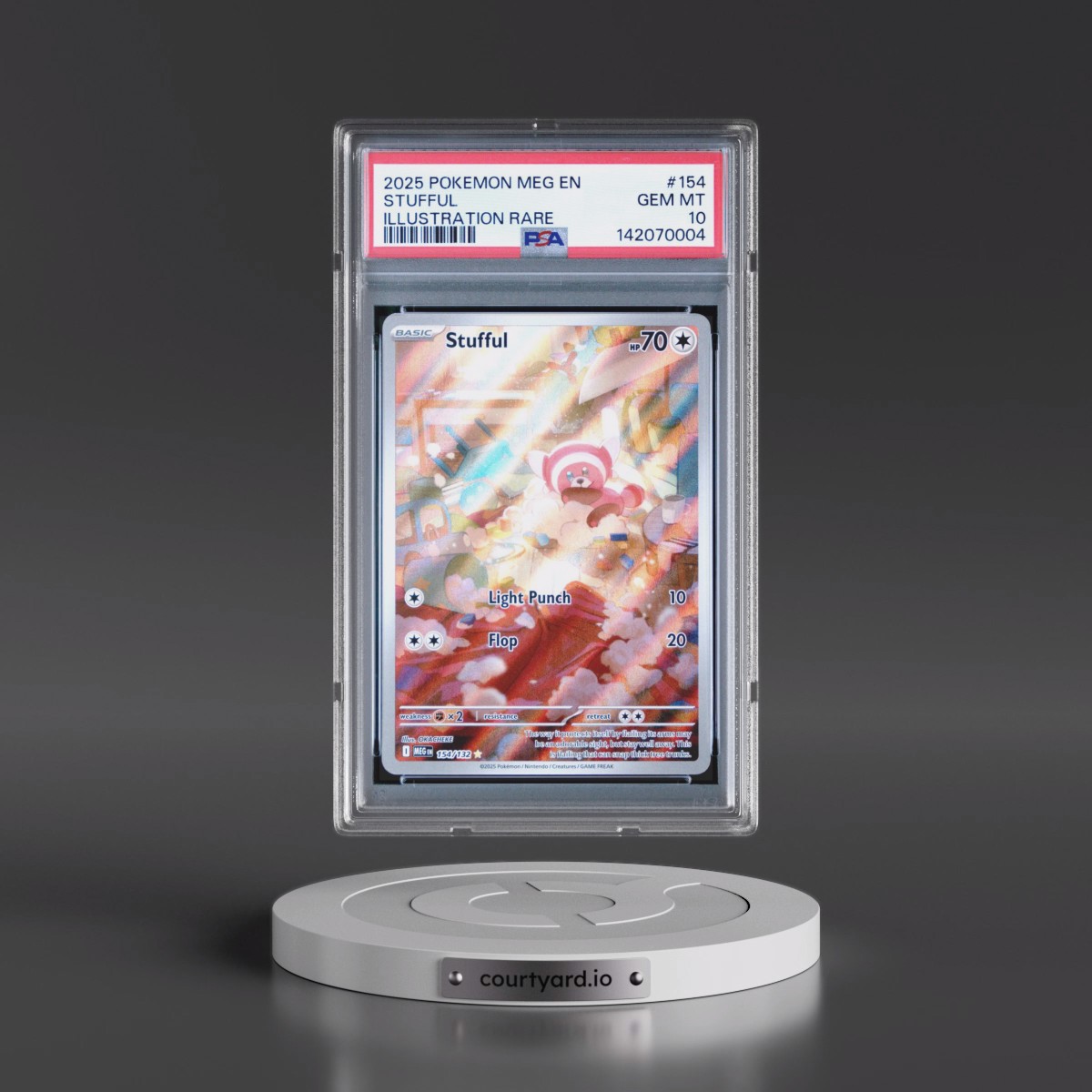 2025 Pokémon Meg EN-Mega Evolution #154 Stufful - Illustration Rare (PSA 10 GEM MINT)