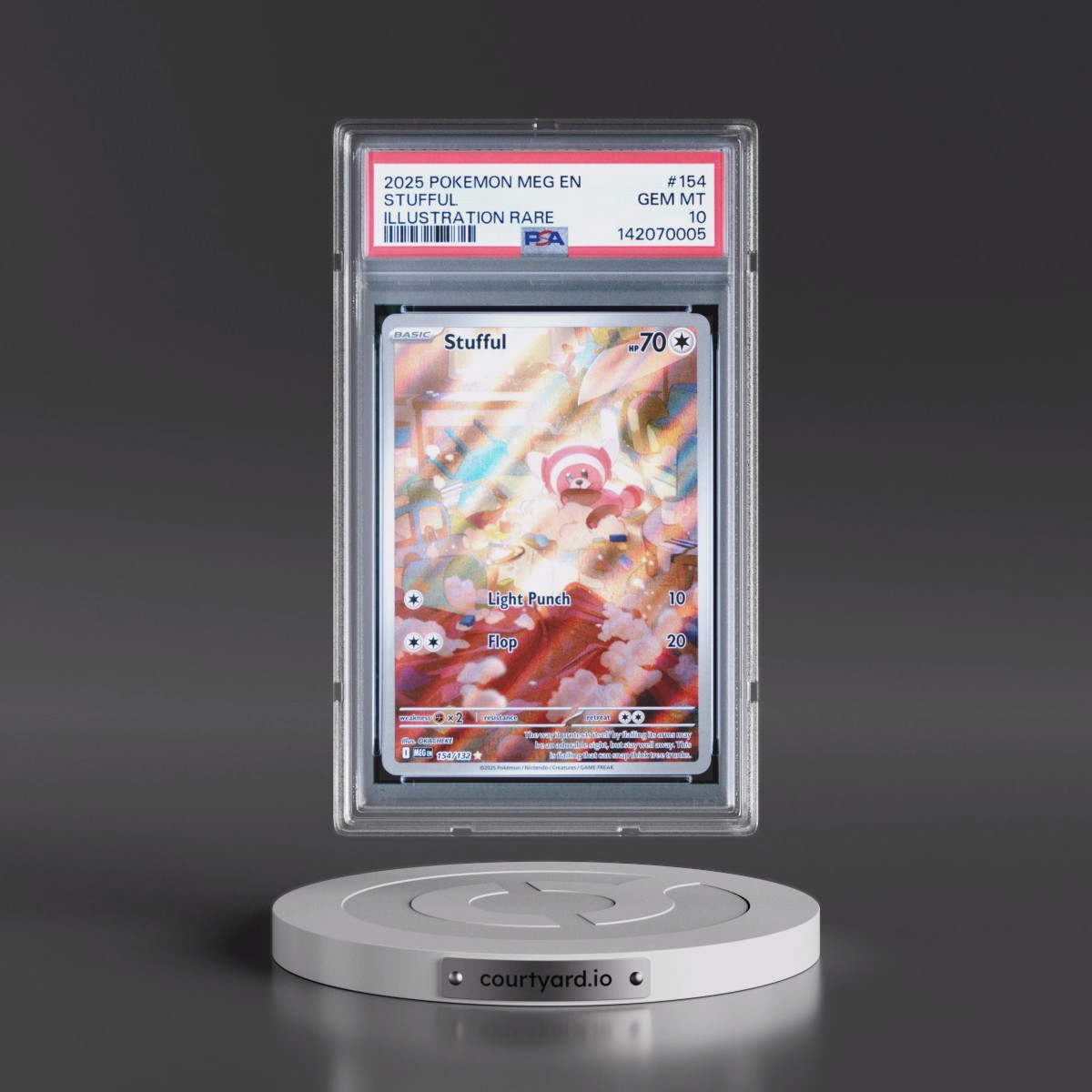 2025 Pokémon Meg EN-Mega Evolution #154 Stufful - Illustration Rare (PSA 10 GEM MINT)