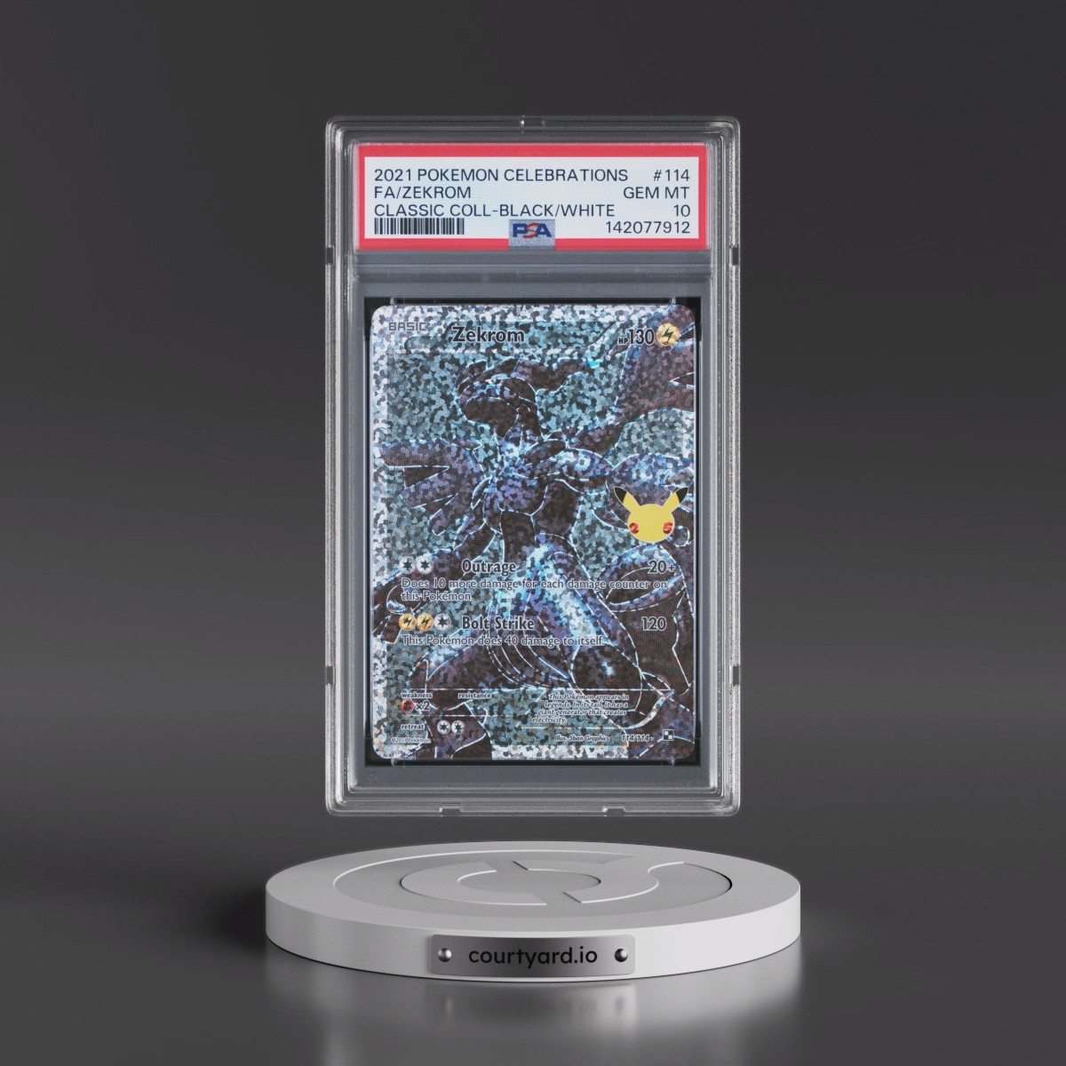 2021 Pokémon Celebrations Classic Collection #114 Zekrom - Full Art (PSA 10 GEM MINT)
