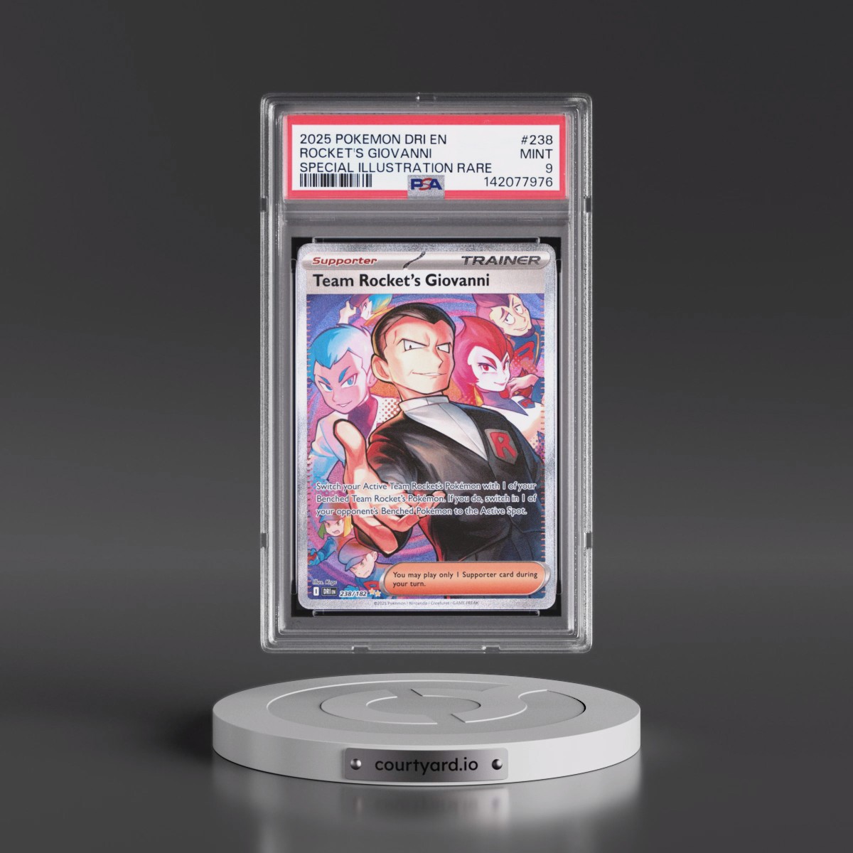 2025 Pokémon Dri EN-Destined Rivals #238 Team Rocket's Giovanni - Special Illustration Rare (PSA 9 MINT)