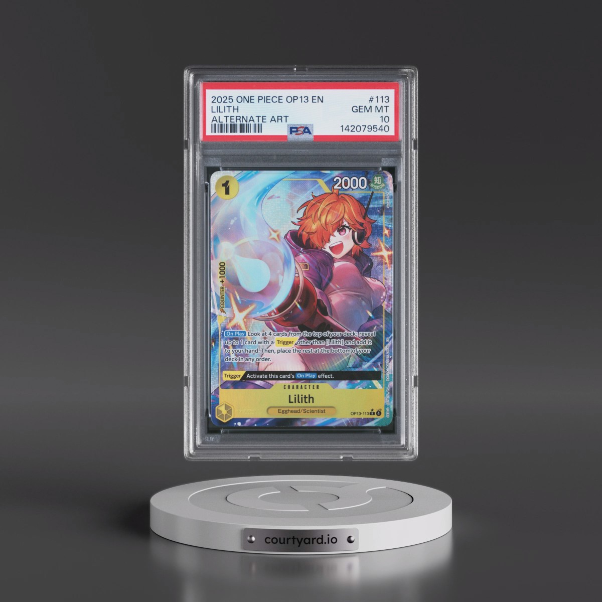 2025 One Piece OP13-Carrying on His Will #113 Lilith - Alternate Art (PSA 10 GEM MINT)