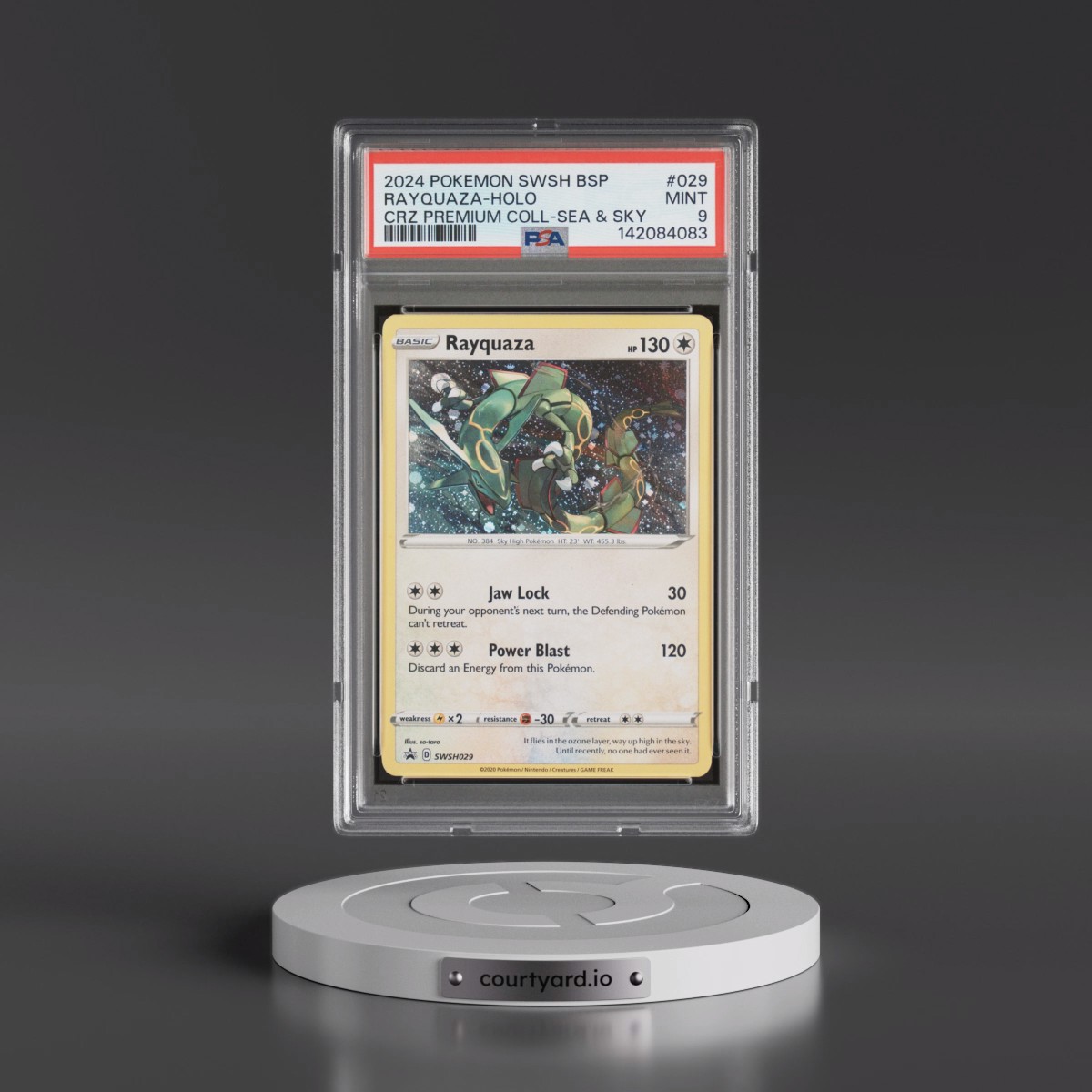 2024 Pokémon Swsh Black Star Promo #029 Rayquaza - Holo Crown Zenith Premium Collection Sea & Sky (PSA 9 MINT)