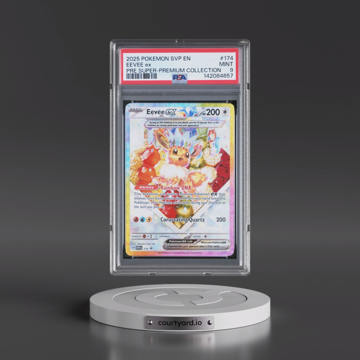 2025 Pokémon Svp EN-SV Black Star Promo #174 Eevee EX - Holo Prismatic Evolutions Super-Premium Collection (PSA 9 MINT)