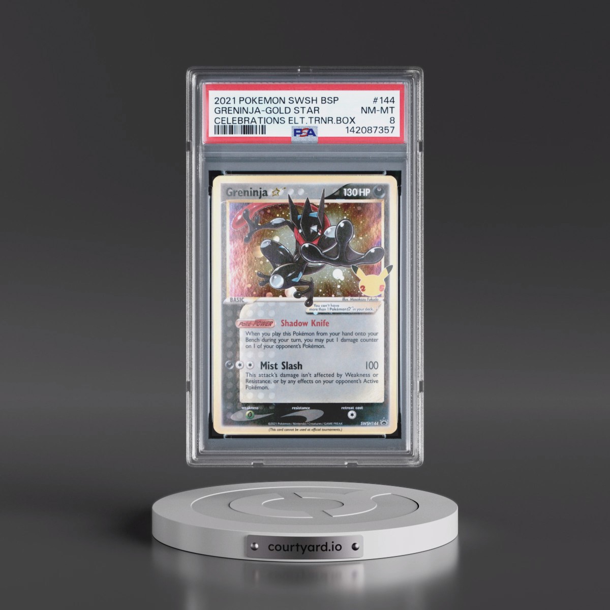 2021 Pokémon Swsh Black Star Promo #144 Greninja-Gold Star - Celebrations Elite Trainer Box (PSA 8 NM-MT)