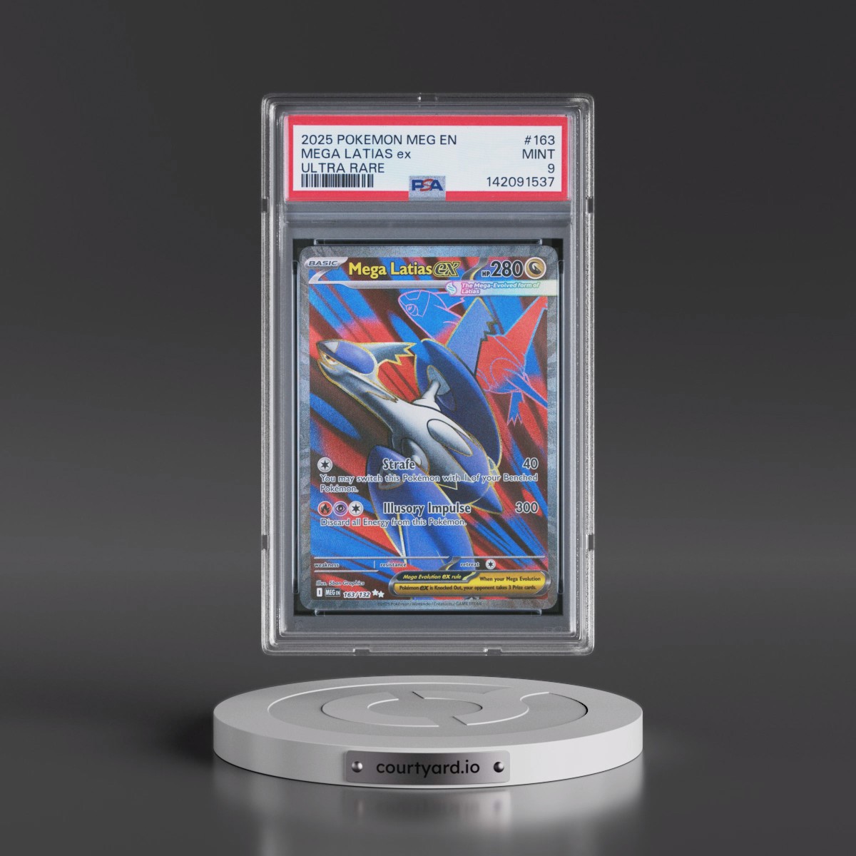2025 Pokémon Meg EN-Mega Evolution #163 Mega Latias EX - Holo Ultra Rare (PSA 9 MINT)