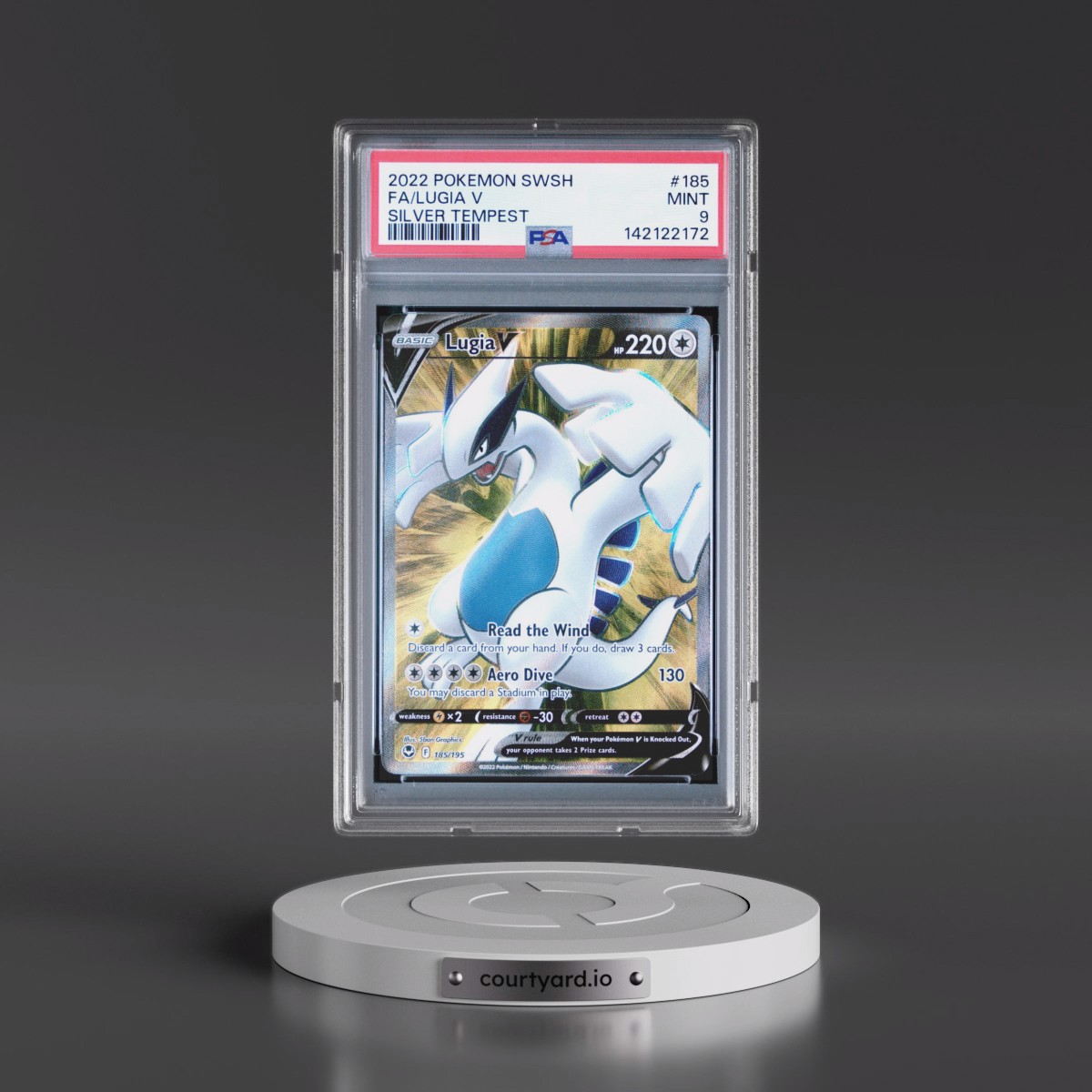 2022 Pokémon Sword & Shield Silver Tempest #185 Lugia V - Holo Full Art (PSA 9 MINT)