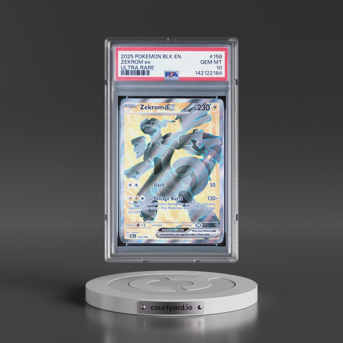 2025 Pokémon Blk EN-Black Bolt #158 Zekrom EX - Holo Ultra Rare (PSA 10 GEM MINT)