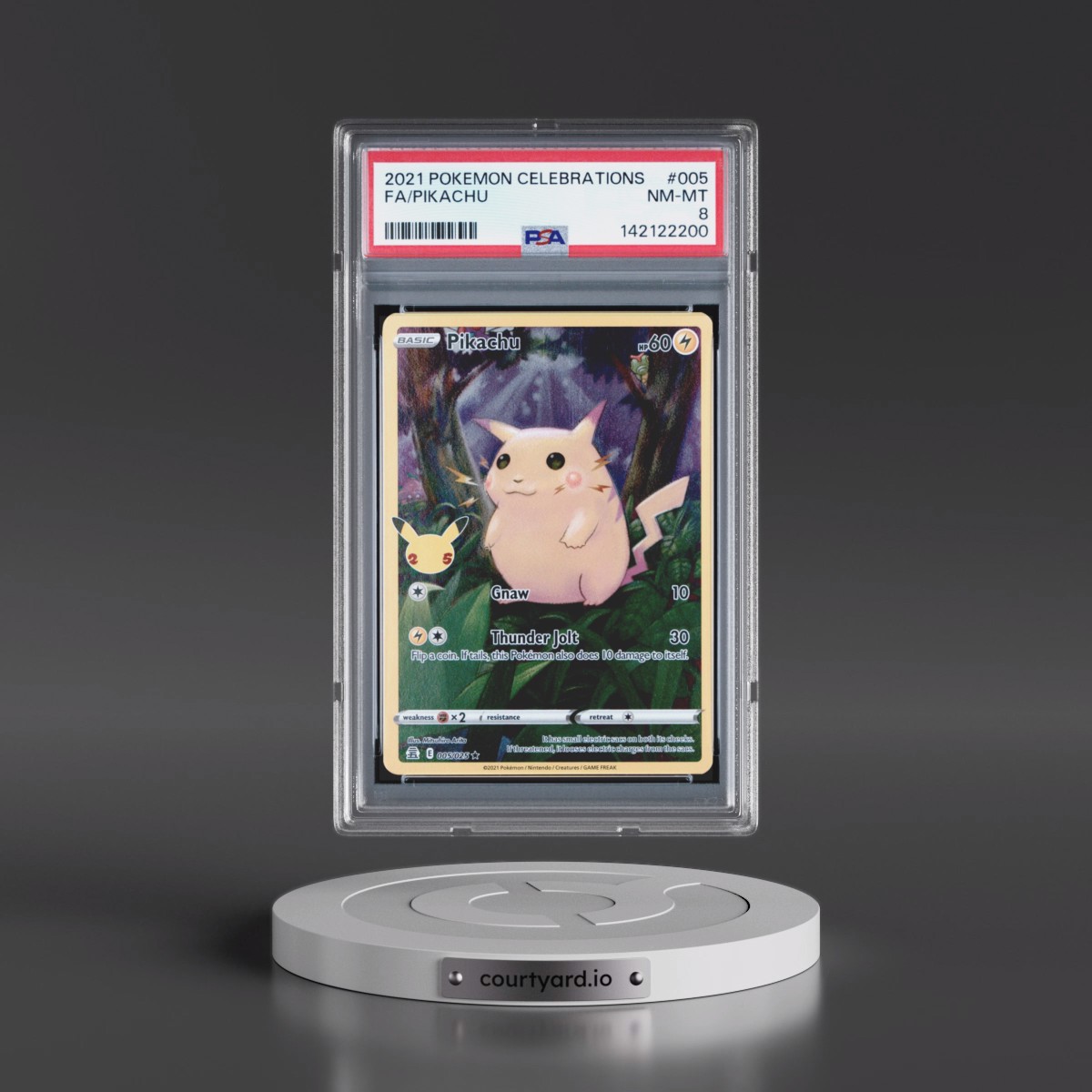 2021 Pokémon Celebrations #005 Pikachu - Full Art (PSA 8 NM-MT)