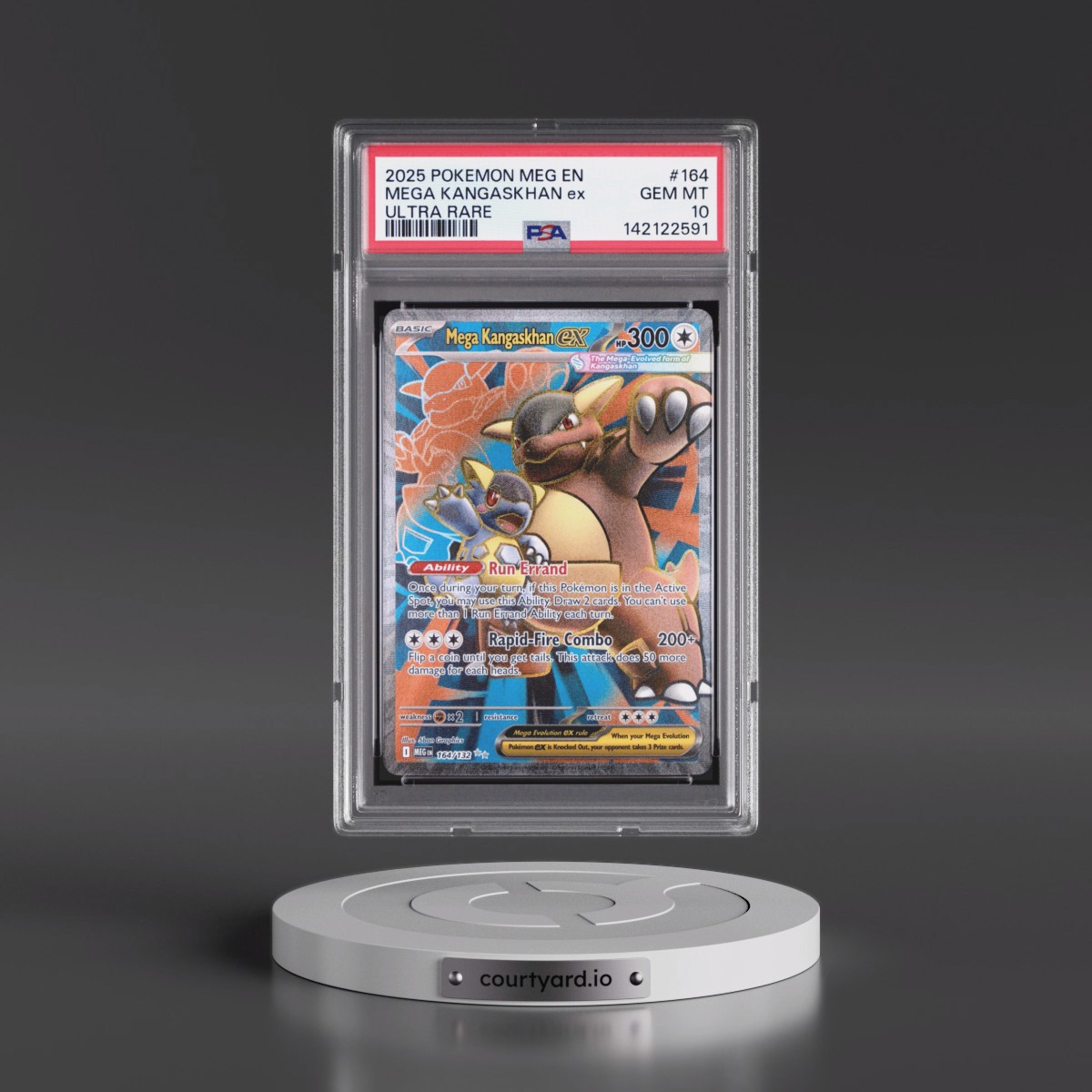 2025 Pokémon Meg EN-Mega Evolution #164 Mega Kangaskhan EX - Holo Ultra Rare (PSA 10 GEM MINT)