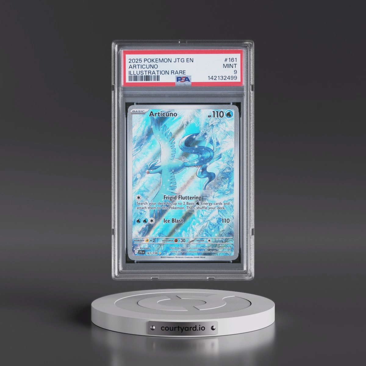 2025 Pokémon Jtg EN-Journey Together #161 Articuno - Illustration Rare (PSA 9 MINT)