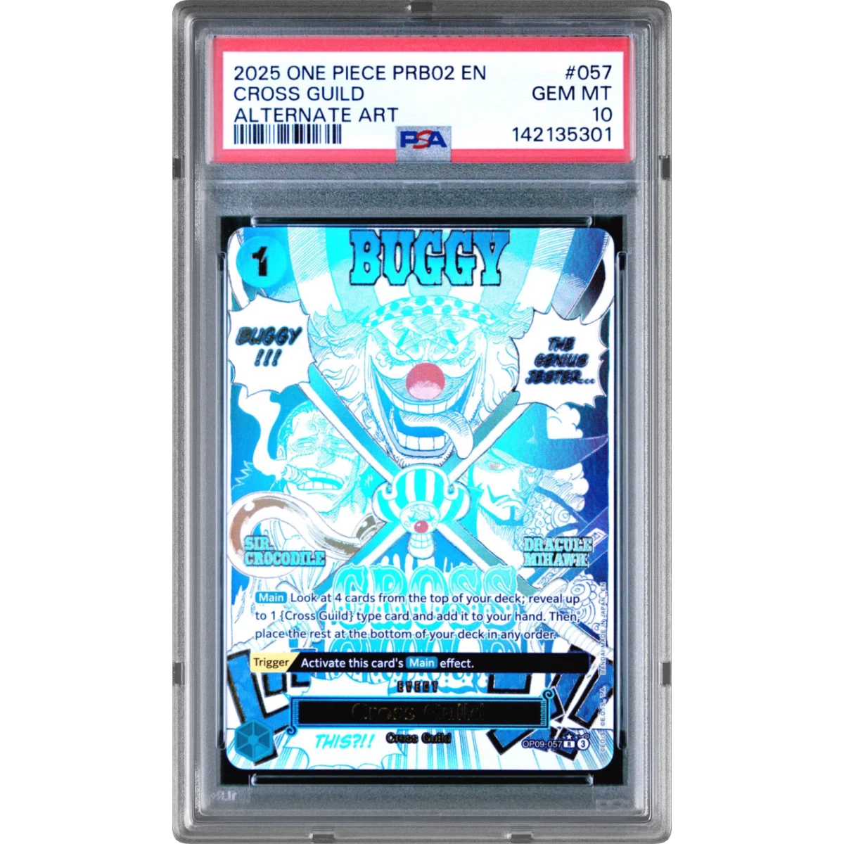 2025 One Piece PRB02-Premium Booster -One Piece Card the Best- Vol.2 #057 Cross Guild - Alternate Art (PSA 10 GEM MINT)
