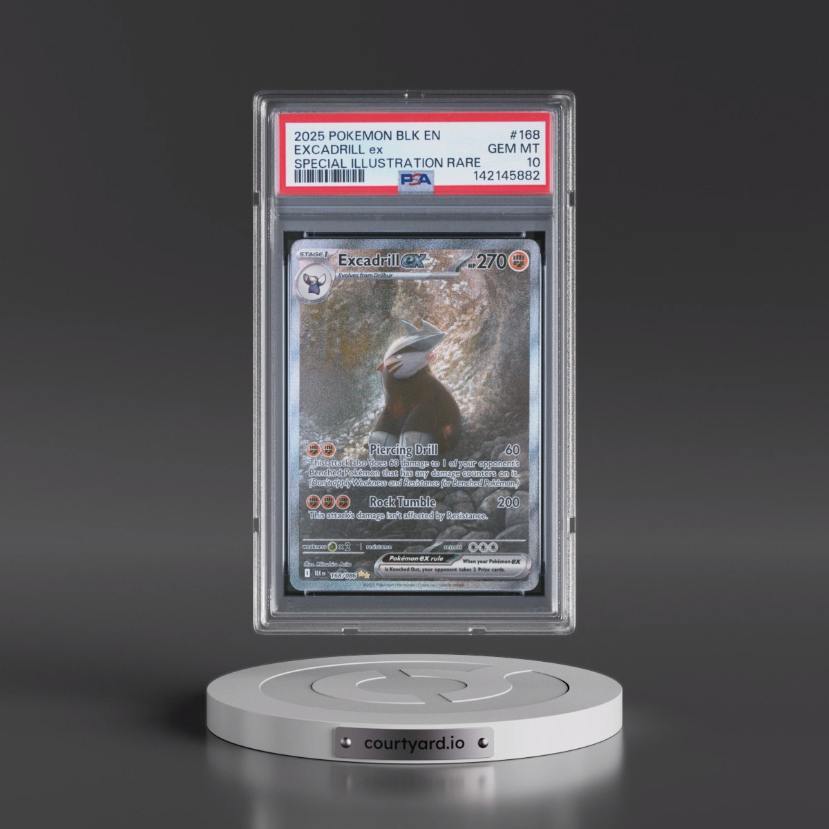 2025 Pokémon Blk EN-Black Bolt #168 Excadrill EX - Holo Special Illustration Rare (PSA 10 GEM MINT)