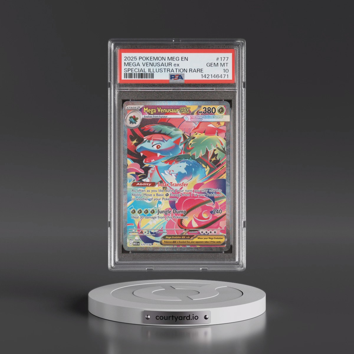 2025 Pokémon Meg EN-Mega Evolution #177 Mega Venusaur EX - Holo Special Illustration Rare (PSA 10 GEM MINT)