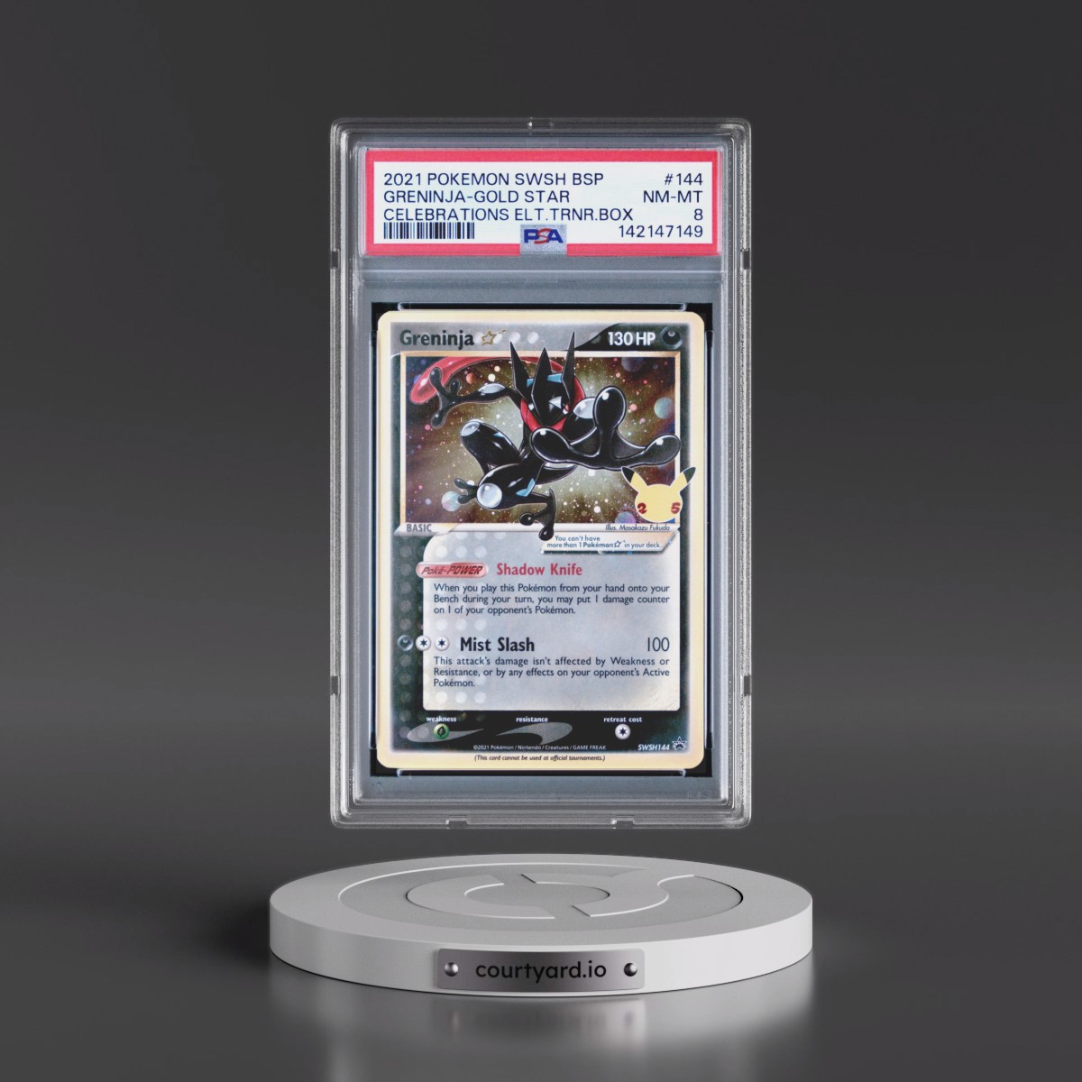 2021 Pokémon Swsh Black Star Promo #144 Greninja-Gold Star - Celebrations Elite Trainer Box (PSA 8 NM-MT)
