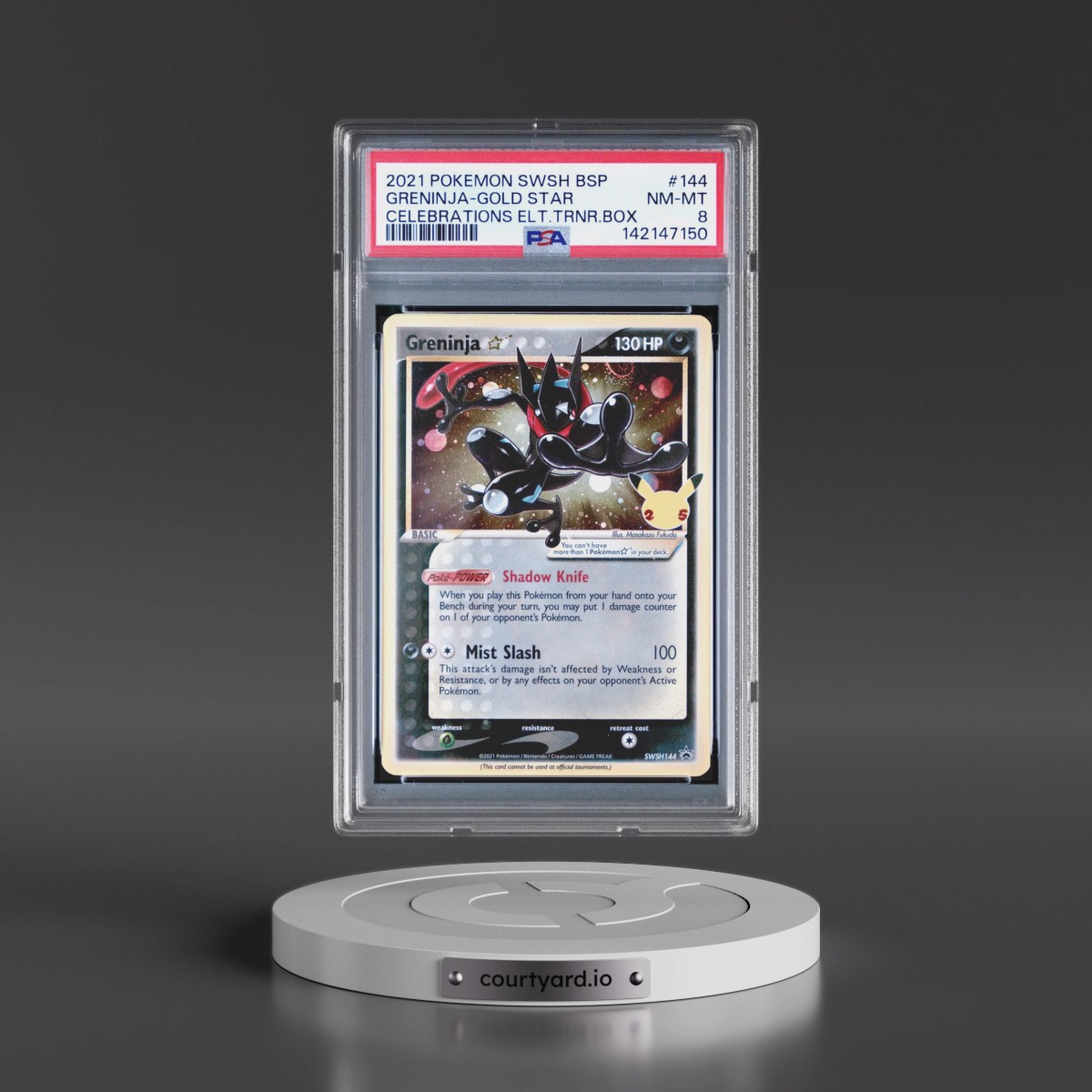 2021 Pokémon Swsh Black Star Promo #144 Greninja-Gold Star - Celebrations Elite Trainer Box (PSA 8 NM-MT)