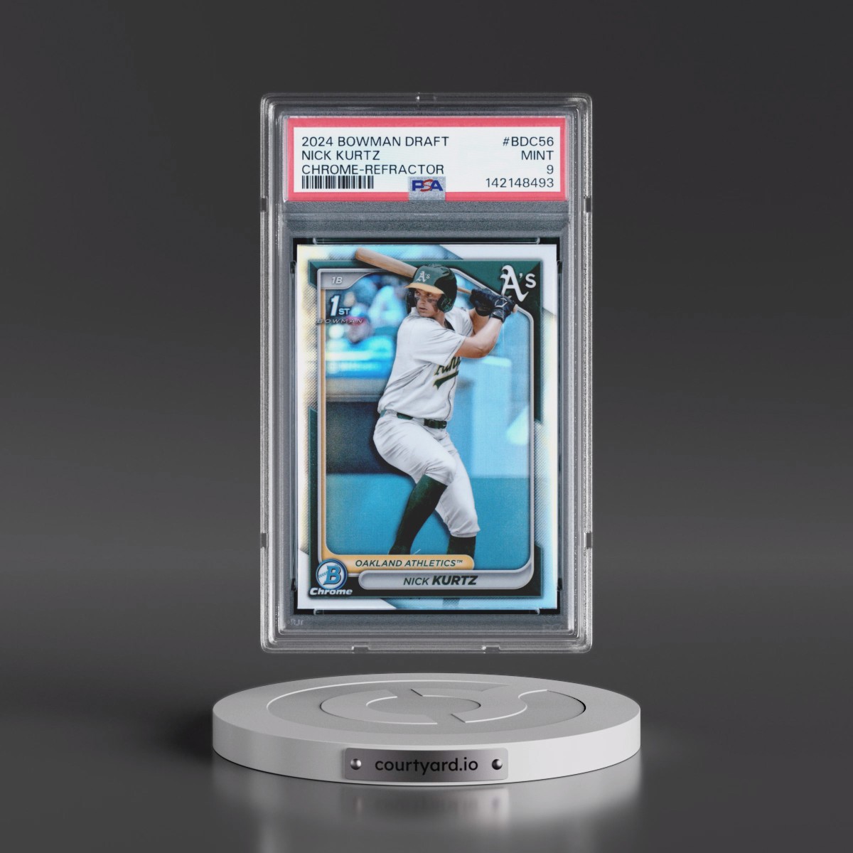 2024 Bowman Draft #BDC56 Nick Kurtz - Chrome-Refractor (PSA 9 MINT)