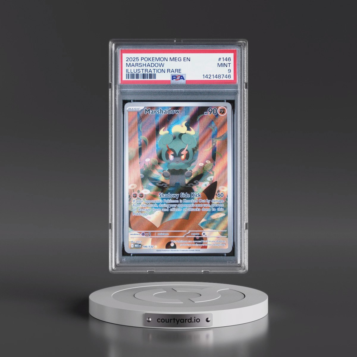 2025 Pokémon Meg EN-Mega Evolution #146 Marshadow - Illustration Rare (PSA 9 MINT)