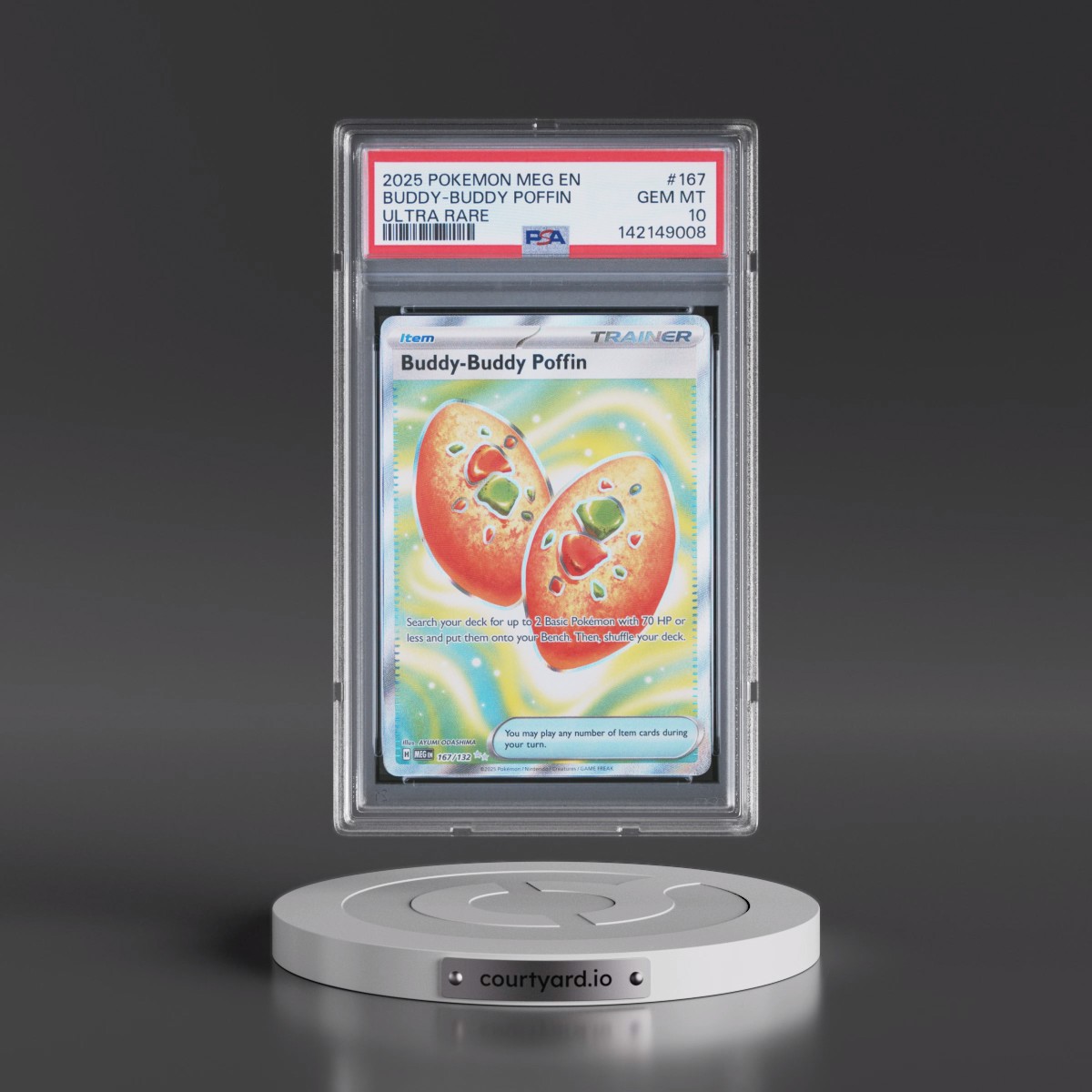 2025 Pokémon Meg EN-Mega Evolution #167 Buddy-Buddy Poffin - Ultra Rare (PSA 10 GEM MINT)