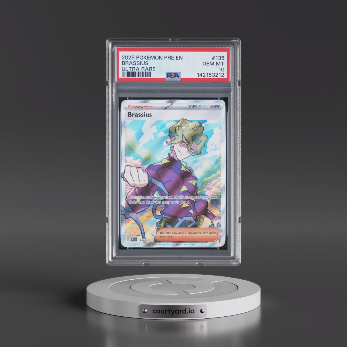 2025 Pokémon Pre EN-Prismatic Evolutions Brassius - Ultra Rare #135 PSA 10